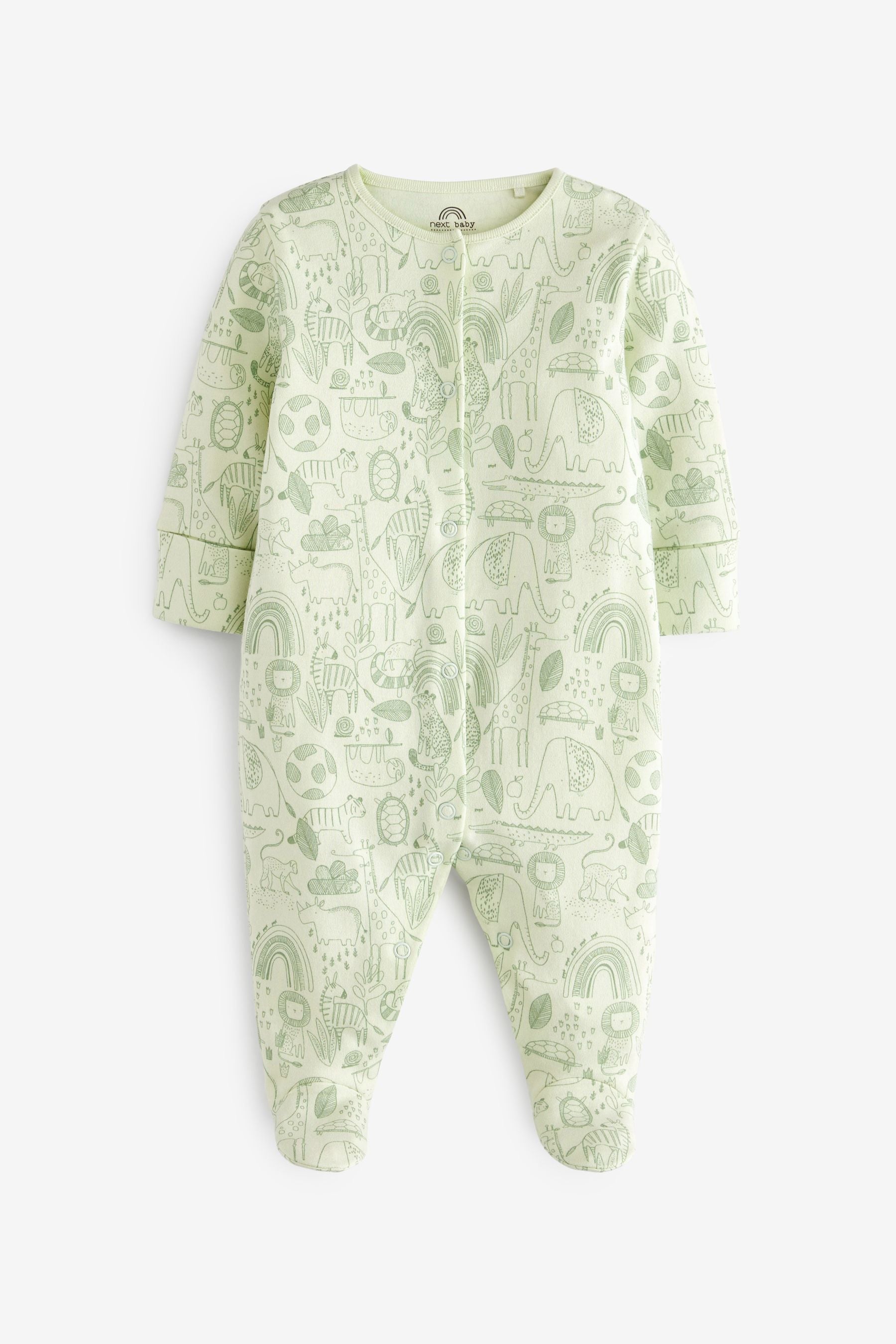 Dinosaur Print 5 Pack Baby Sleepsuits (0-2yrs)