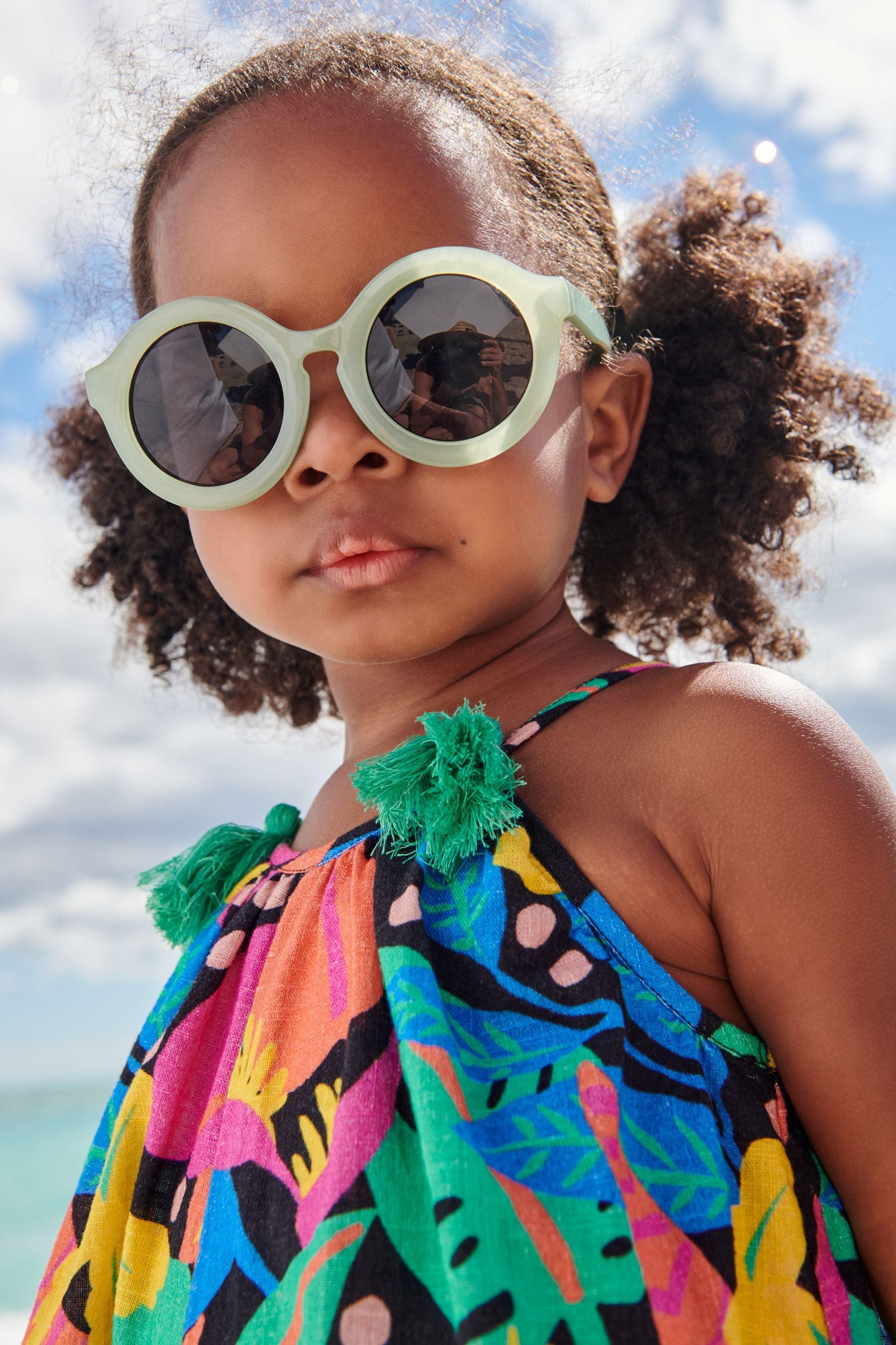 Mint Green Round Sunglasses