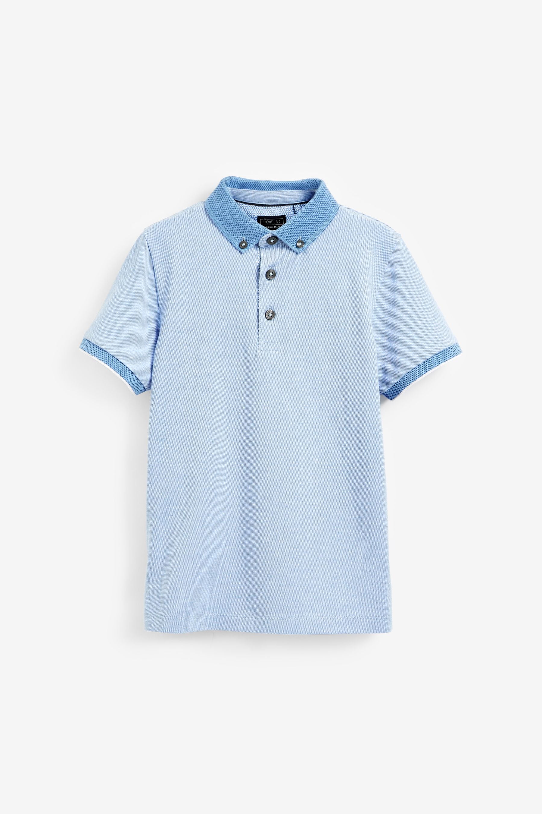 Soft Blue Short Sleeve Polo Shirt (3-16yrs)