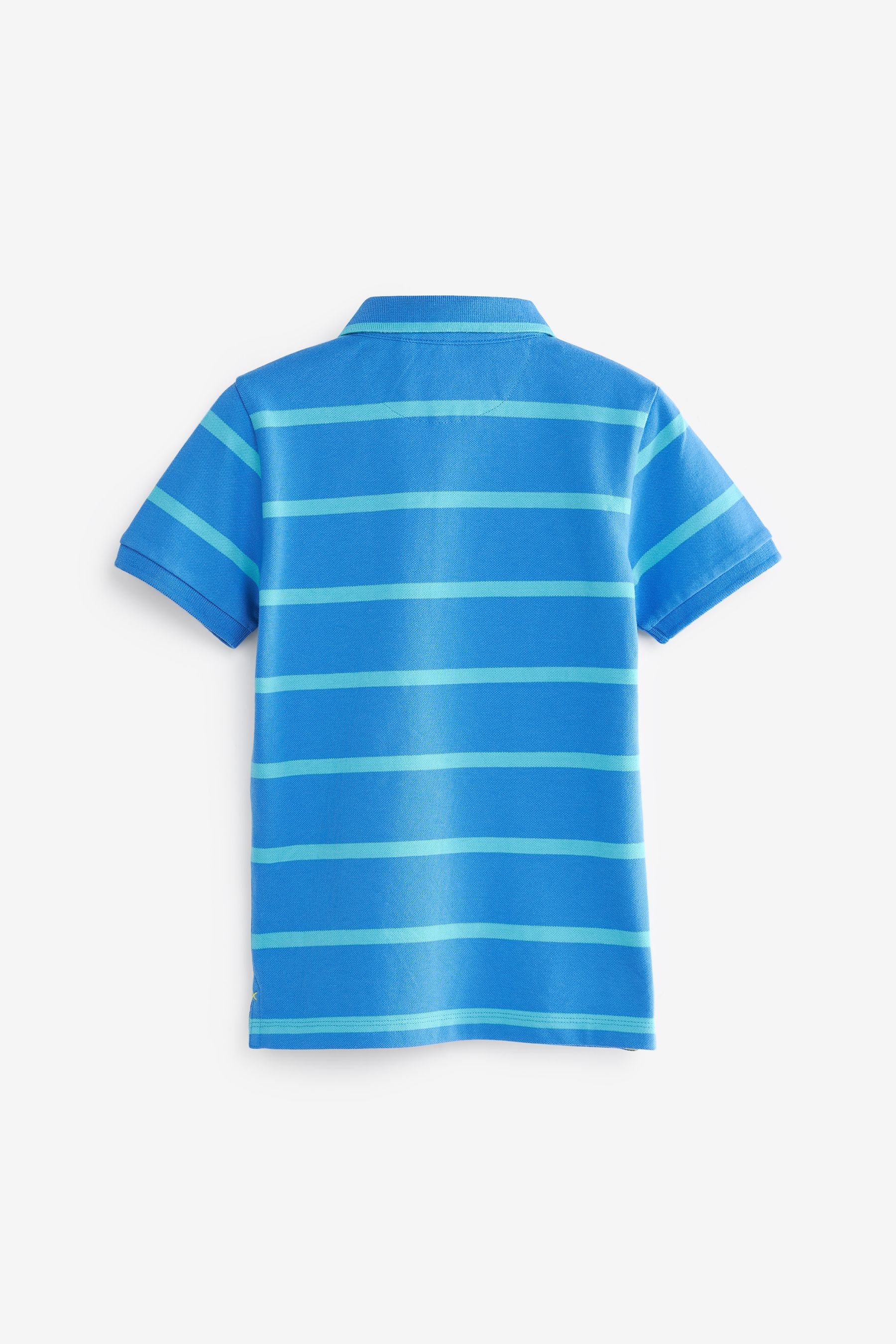 Blue Short Sleeve Stripe Polo Shirt (3-16yrs)