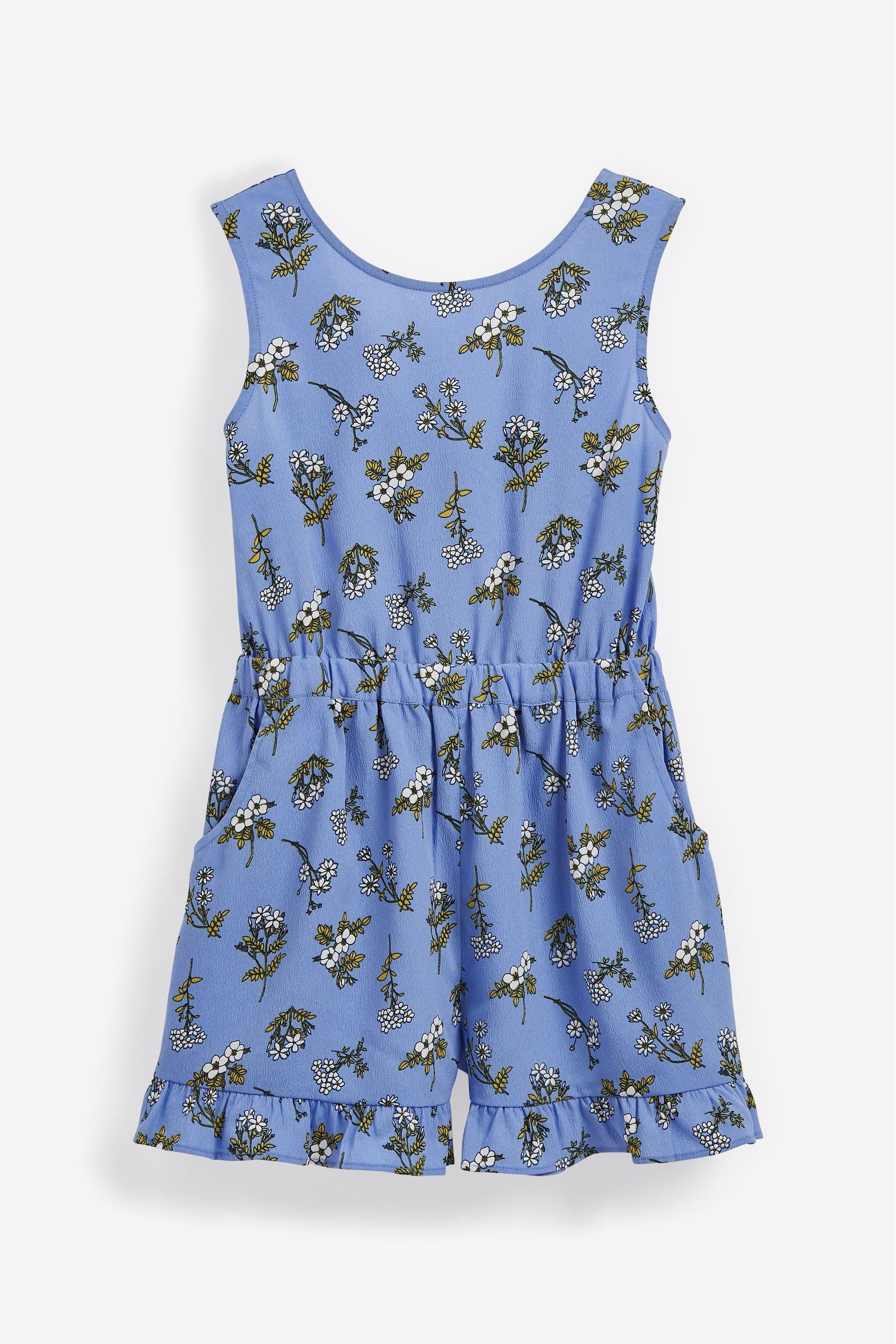 Blue Floral Printed Playsuit (3-16yrs)