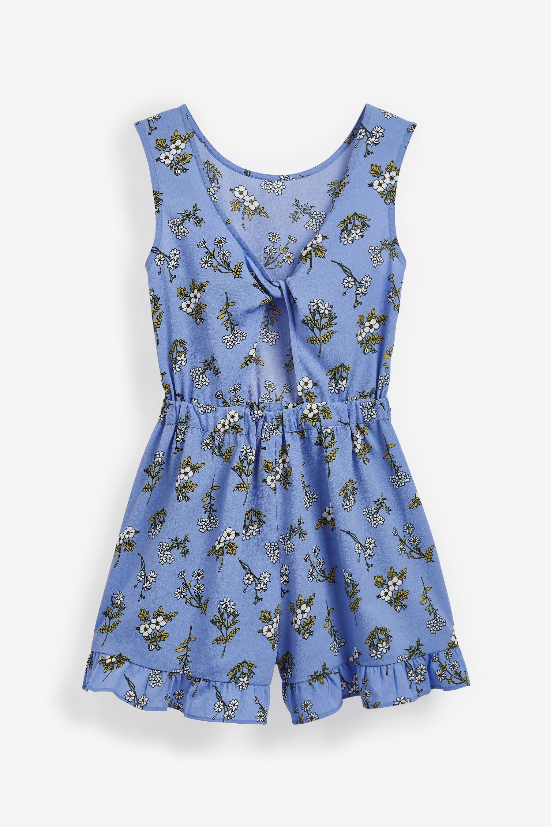 Blue Floral Printed Playsuit (3-16yrs)