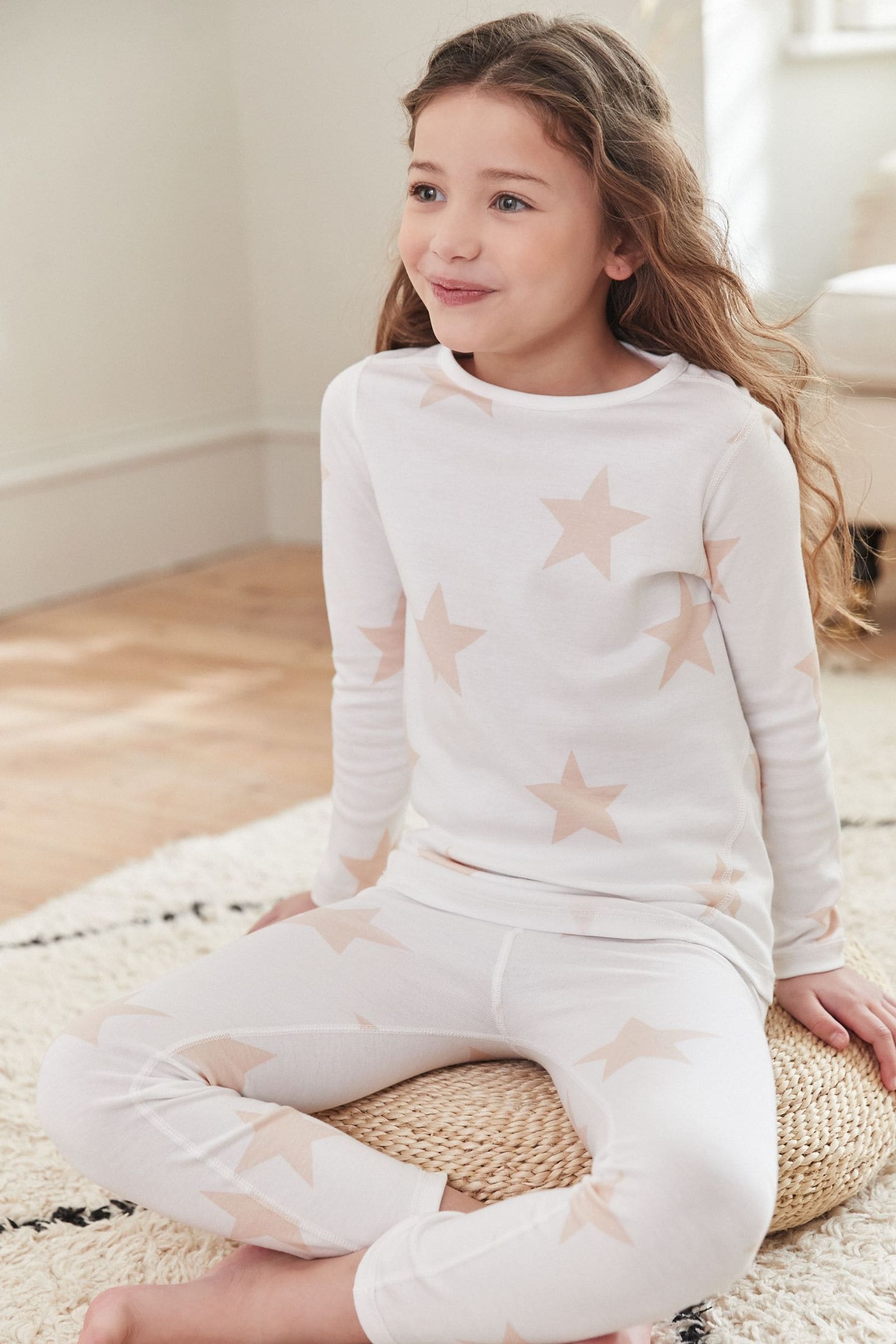 Pink/White Star 2 Pack Kind To Skin Pyjamas Set (9mths-12yrs)