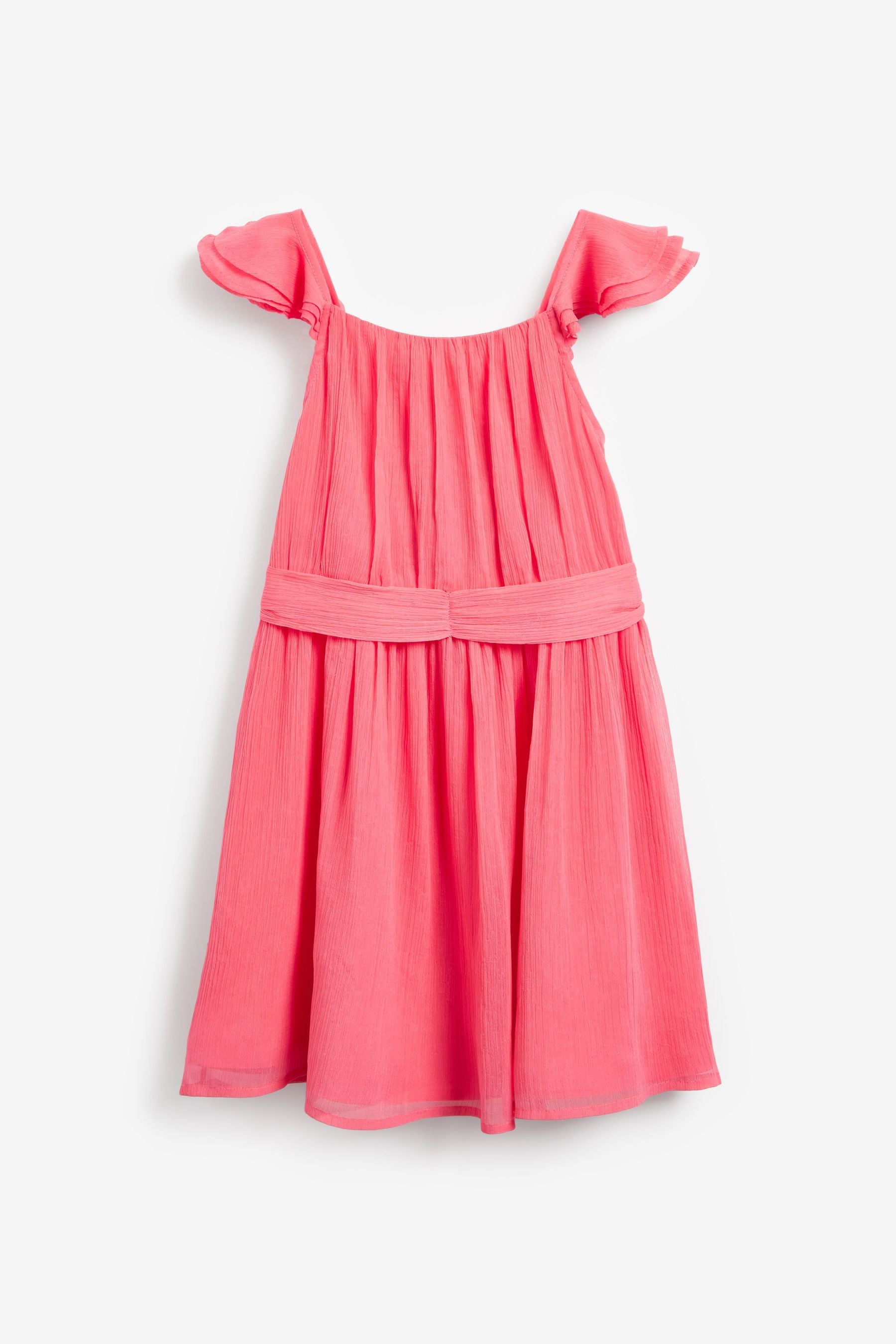 Coral Pink Chiffon Party Dress (3-16yrs)