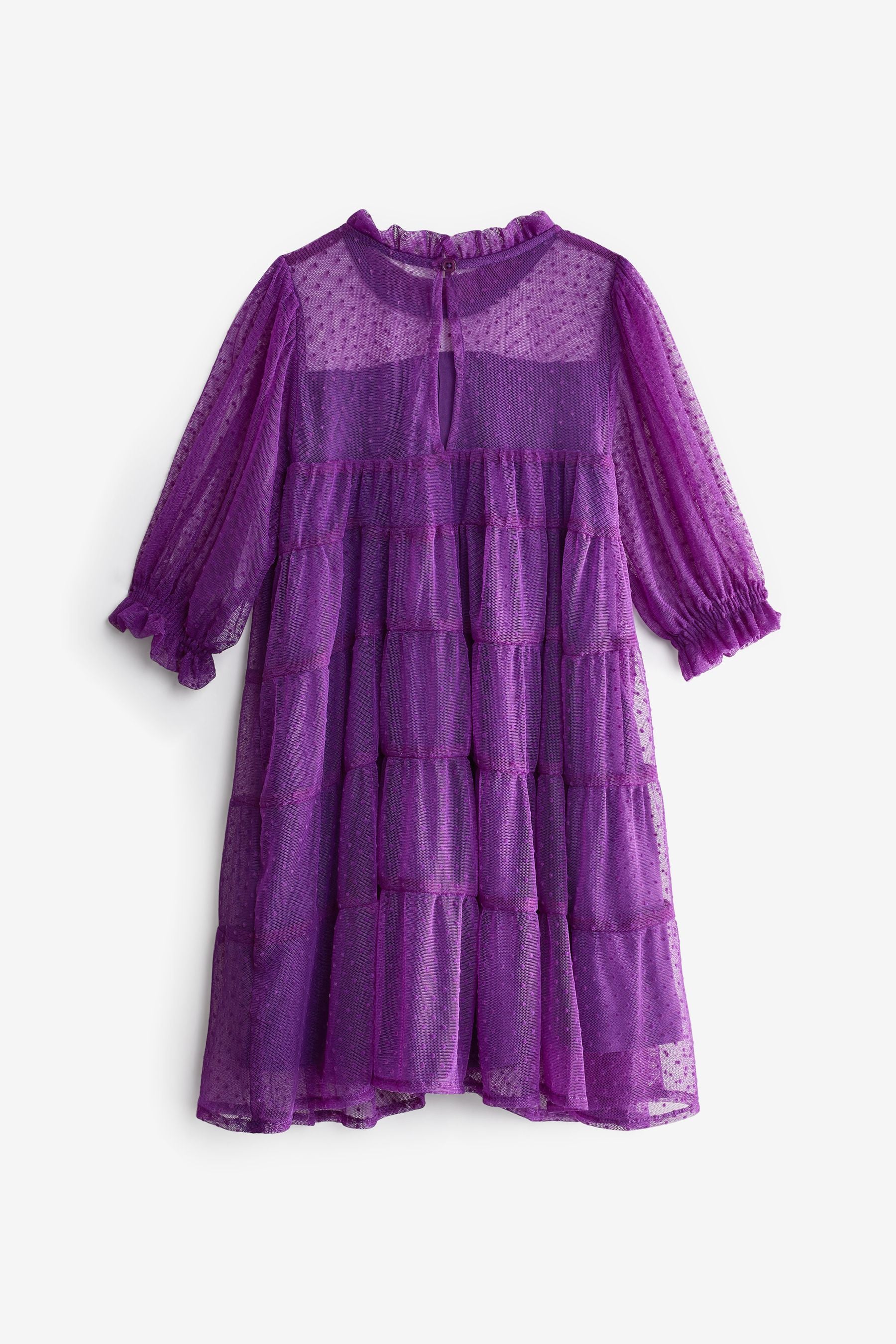 Purple Tiered Mesh Dress (3-16yrs)