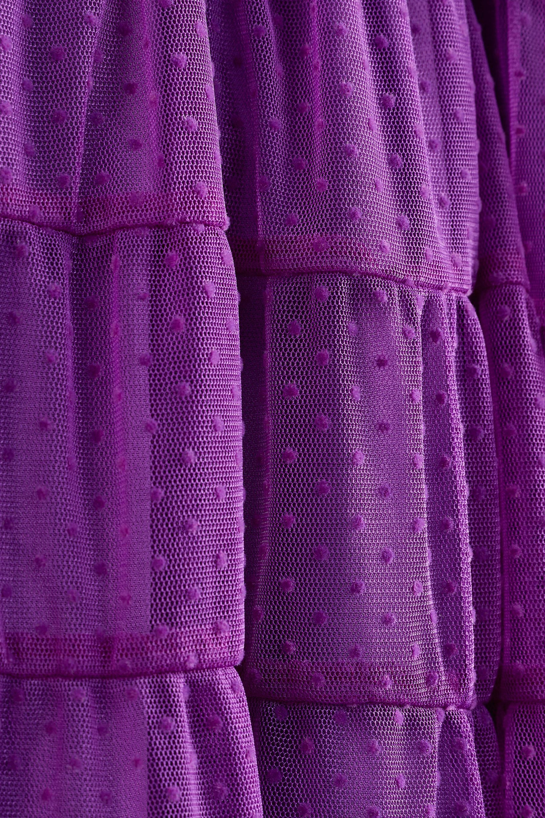 Purple Tiered Mesh Dress (3-16yrs)