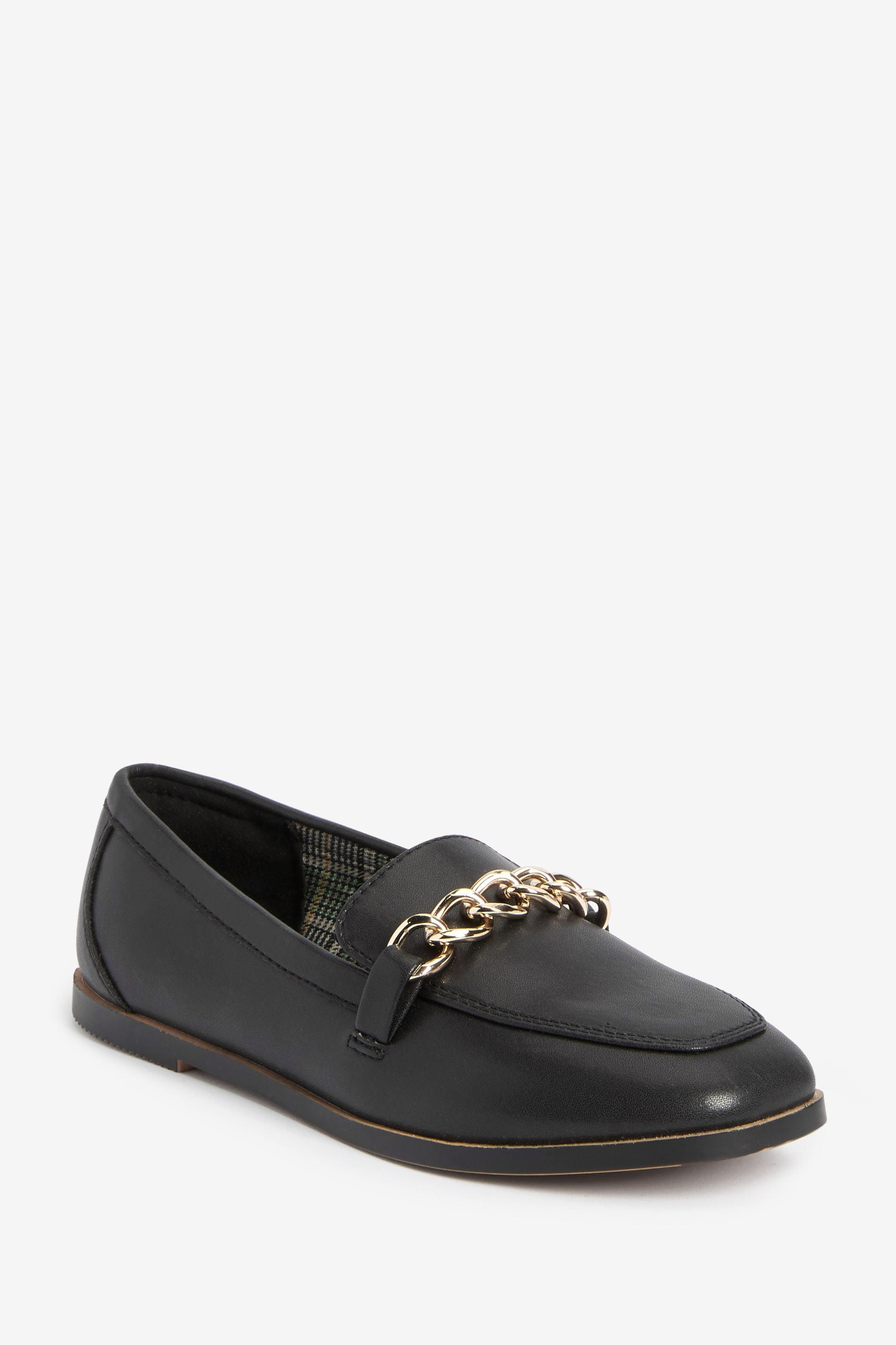 Black Chain Loafers