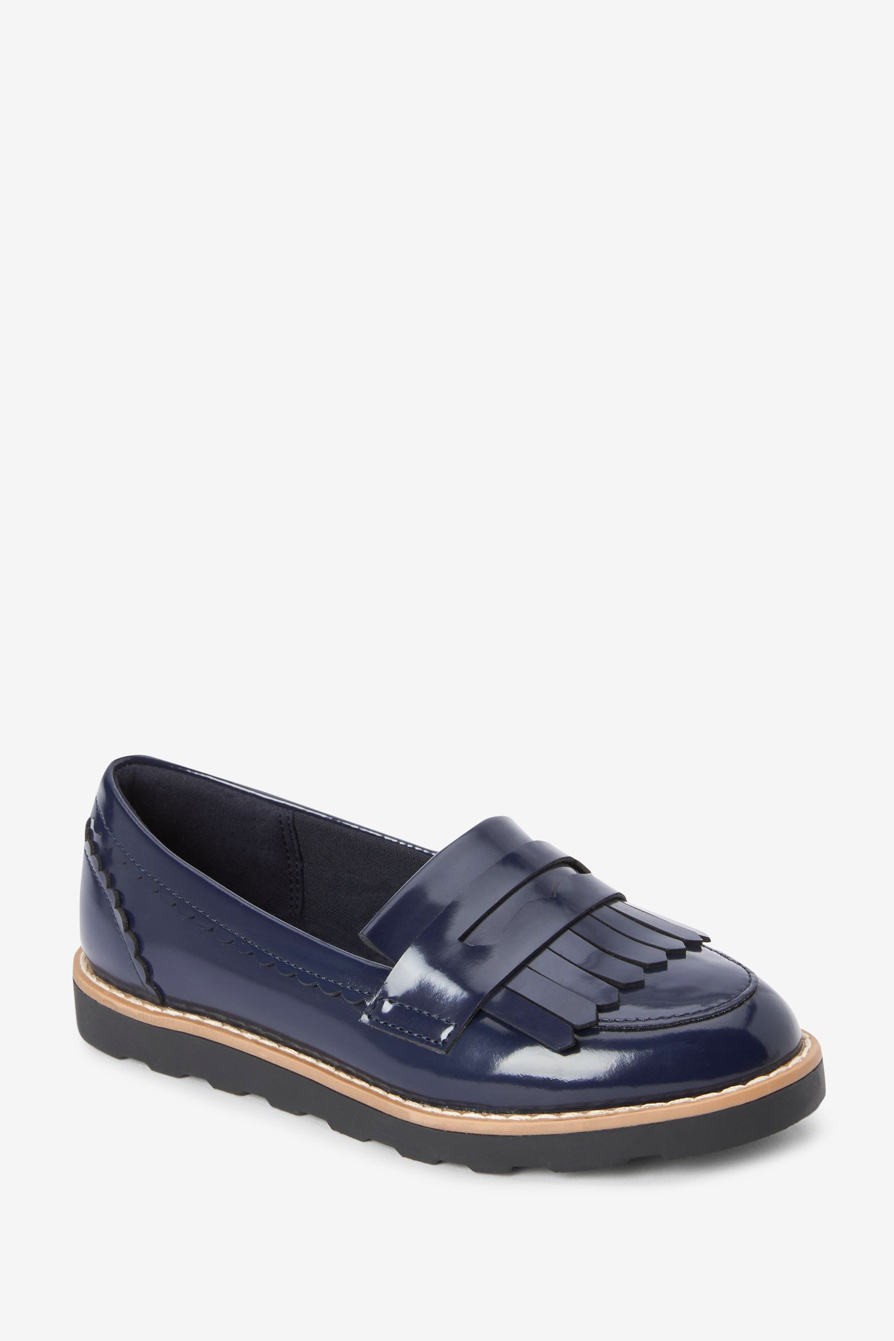 Navy Blue School Tassel Loafers