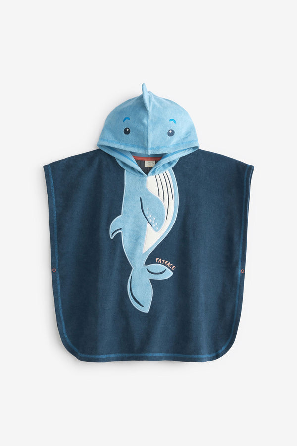 FatFace Blue Shark Towelling Poncho