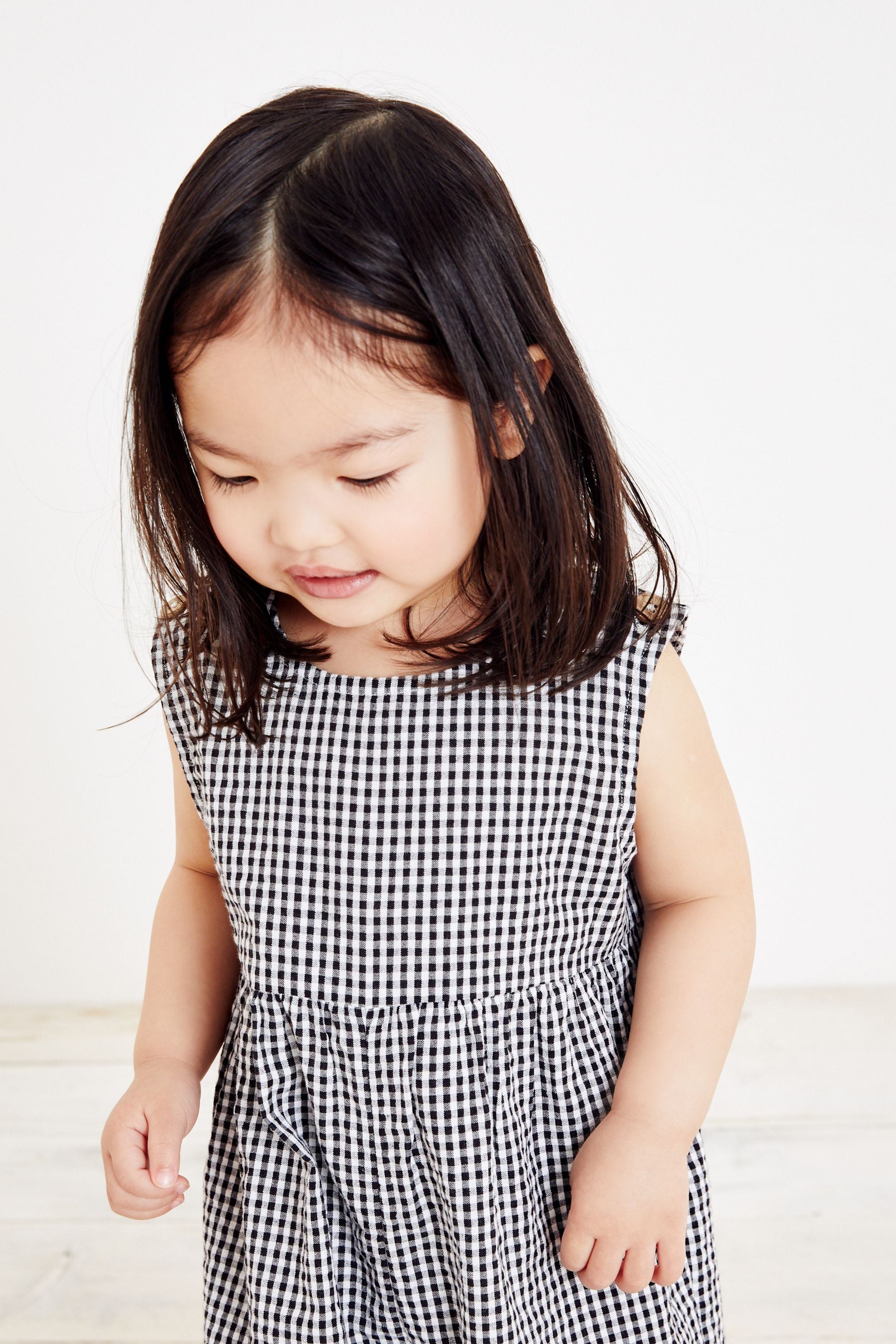 Black Gingham Check Cotton Playsuit (3mths-7yrs)