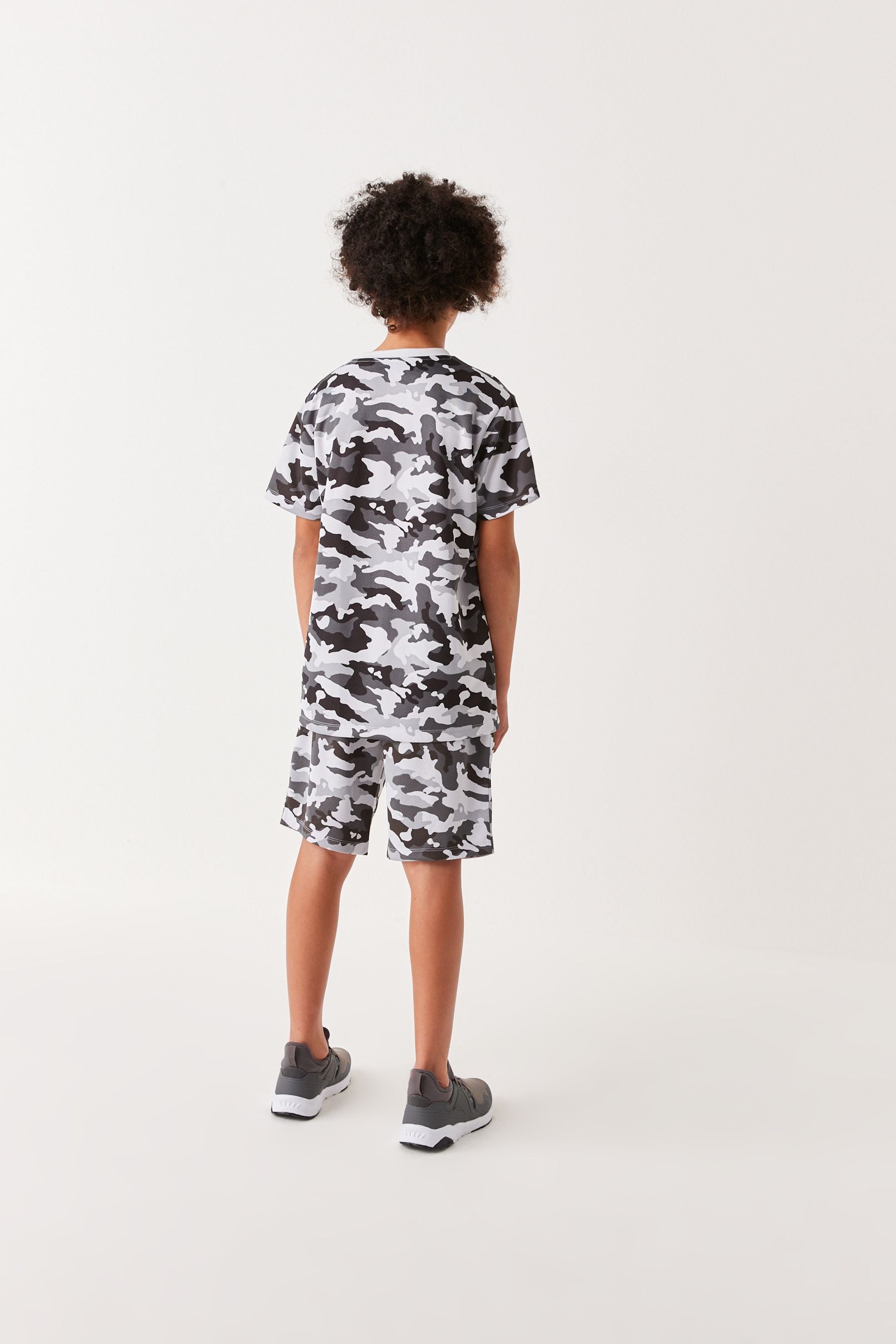 Mono Camouflage All Over Print T-Shirt And Shorts Set (3-16yrs)