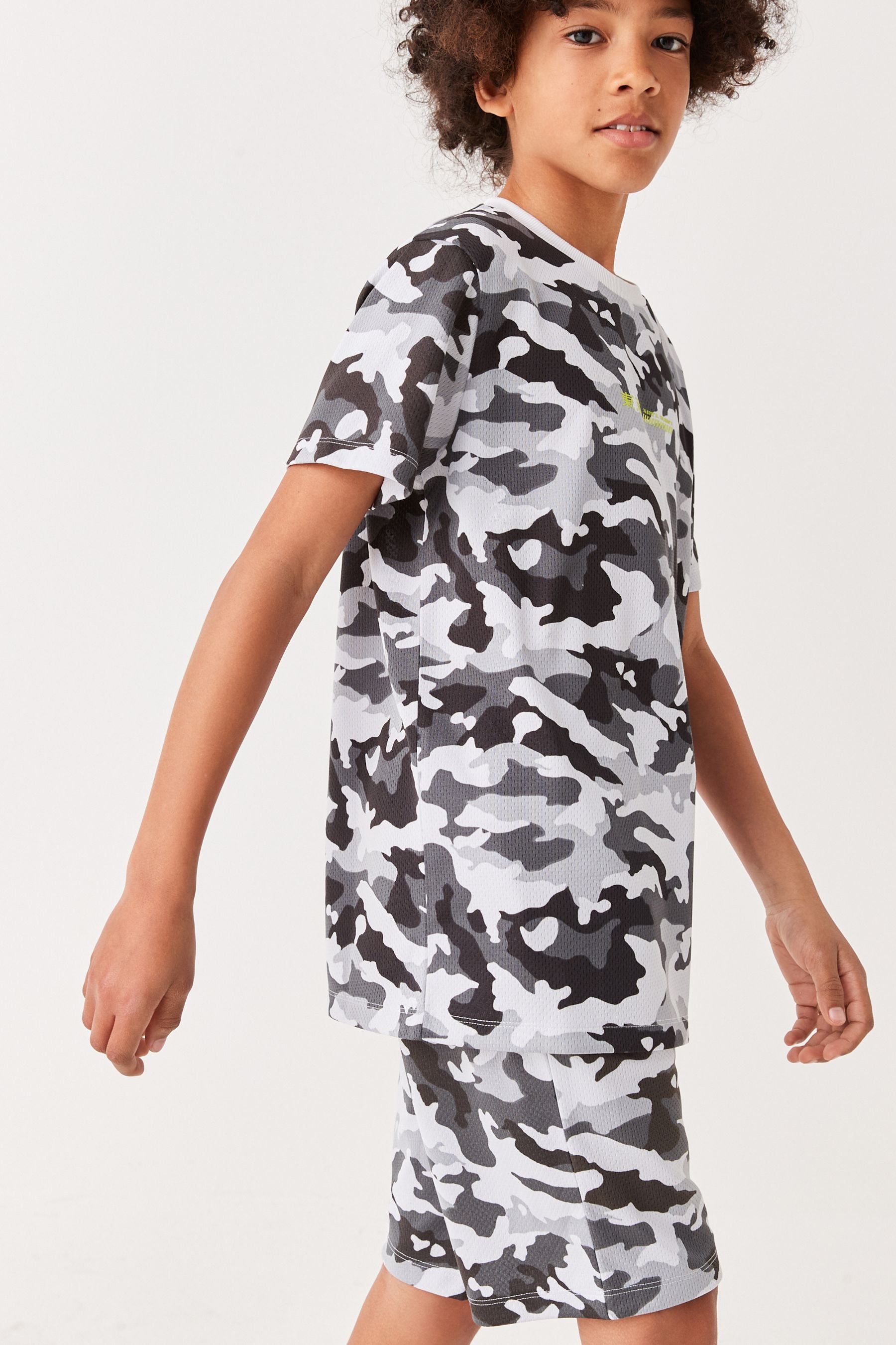 Mono Camouflage All Over Print T-Shirt And Shorts Set (3-16yrs)