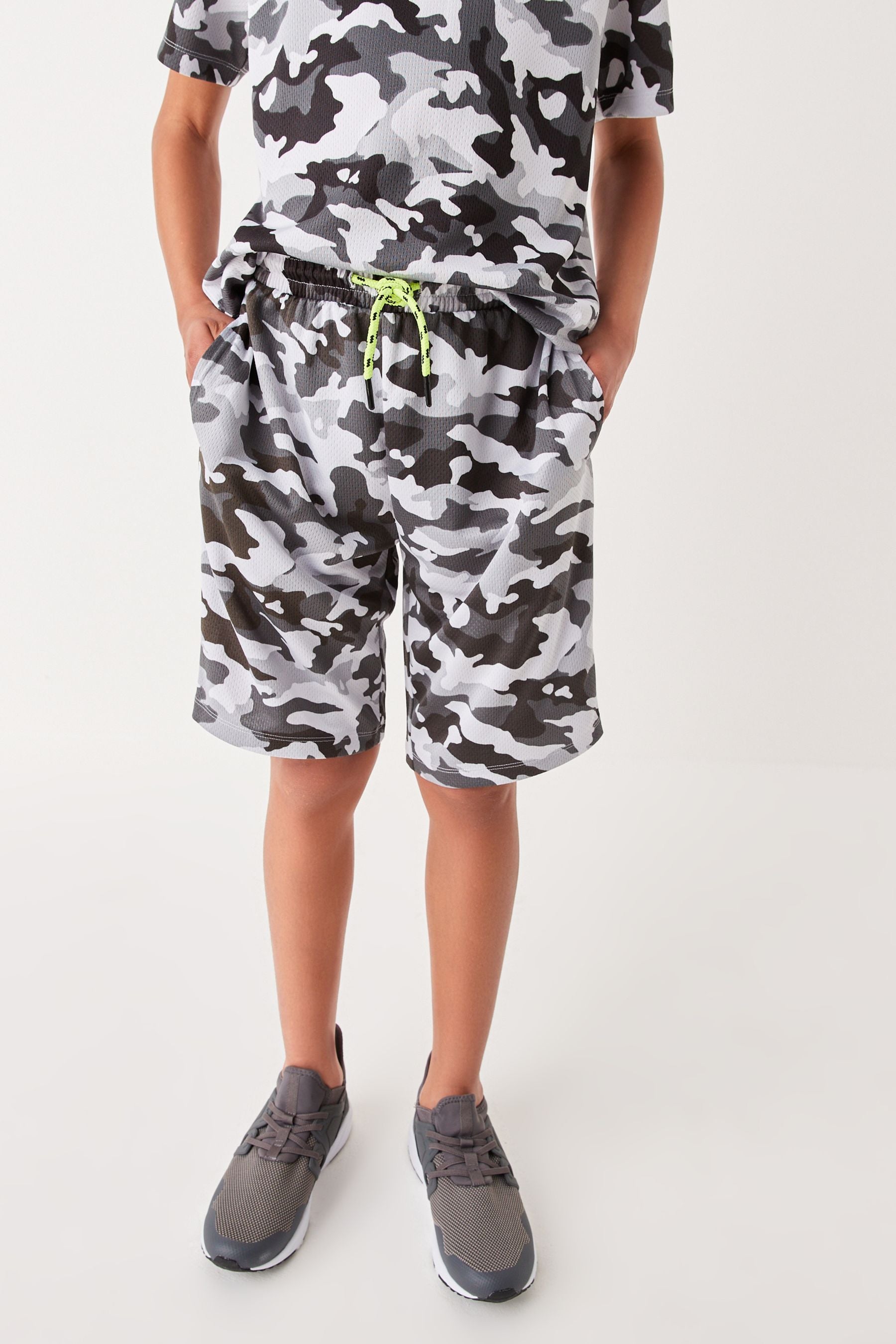 Mono Camouflage All Over Print T-Shirt And Shorts Set (3-16yrs)