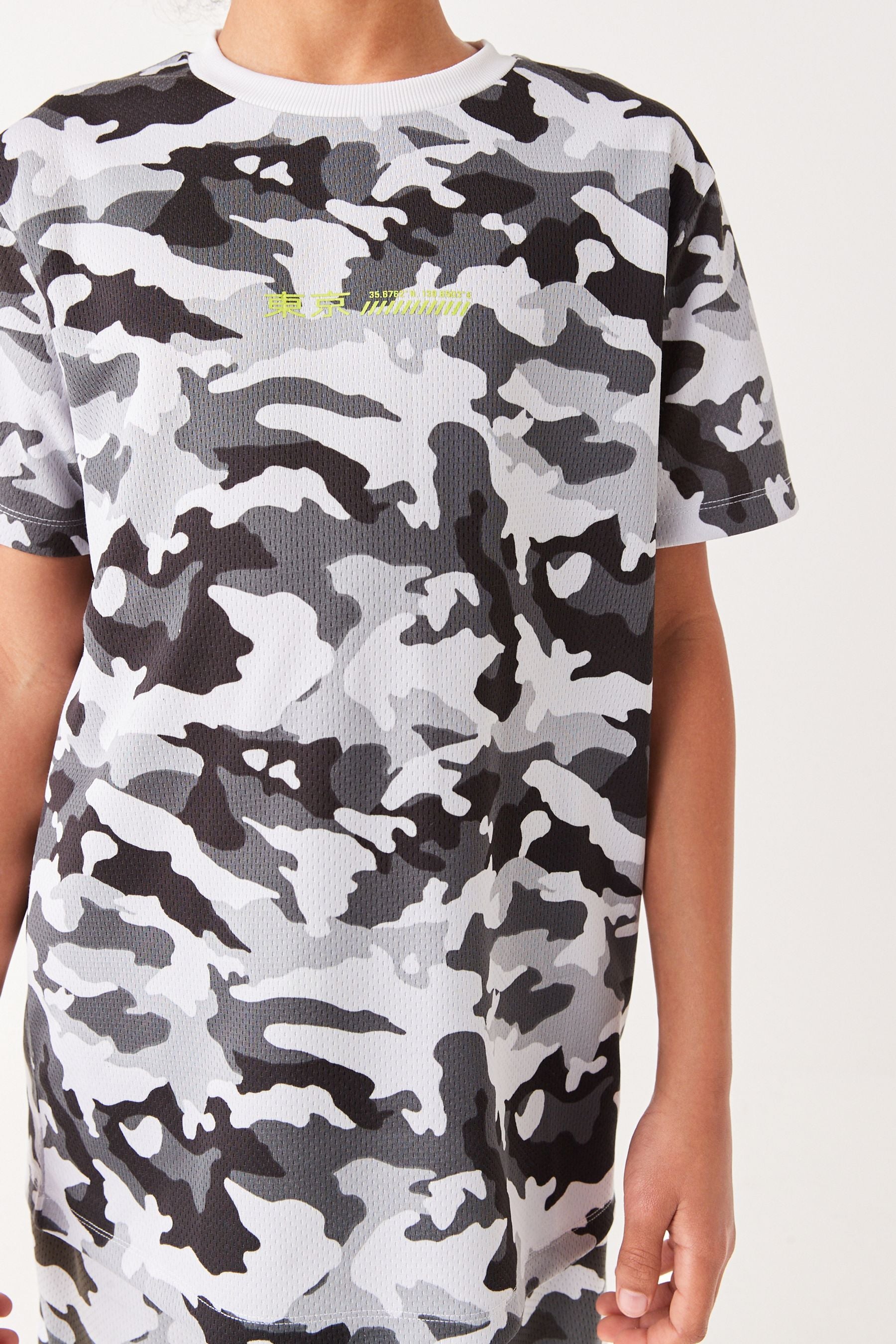 Mono Camouflage All Over Print T-Shirt And Shorts Set (3-16yrs)