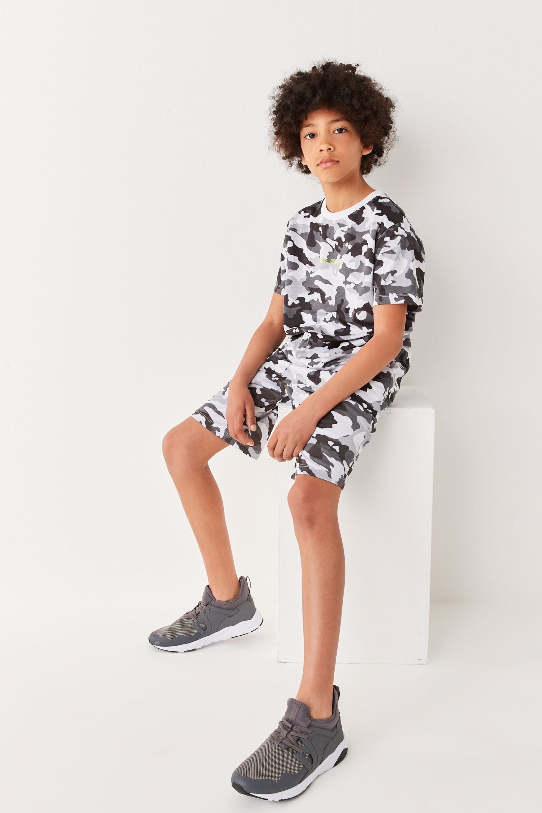 Mono Camouflage All Over Print T-Shirt And Shorts Set (3-16yrs)