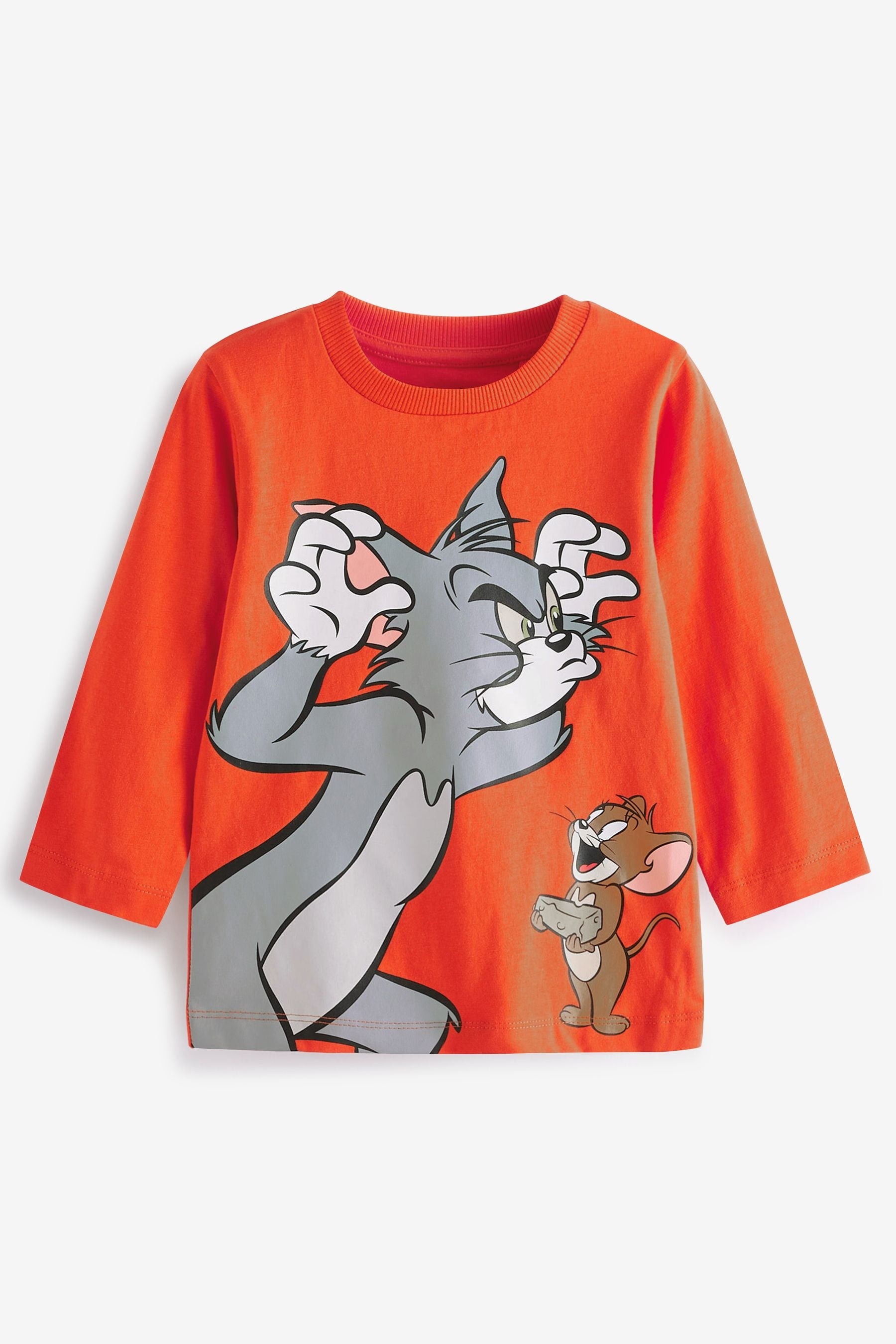 Burnt Orange Tom and Jerry Long Sleeve T-Shirt (3mths-8yrs)