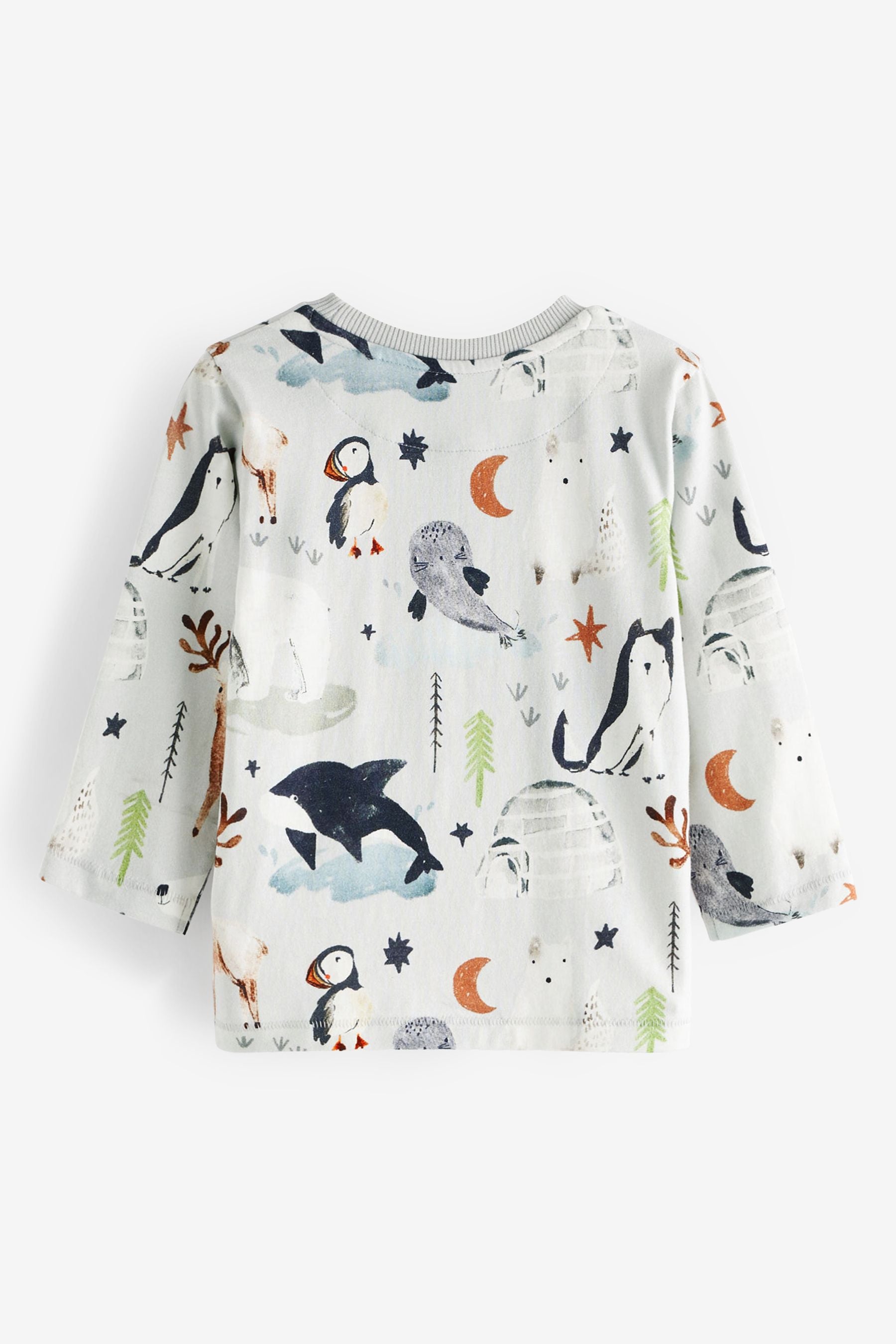 Pale Blue Animals All-Over Printed Long Sleeve T-Shirt (3mths-4yrs)