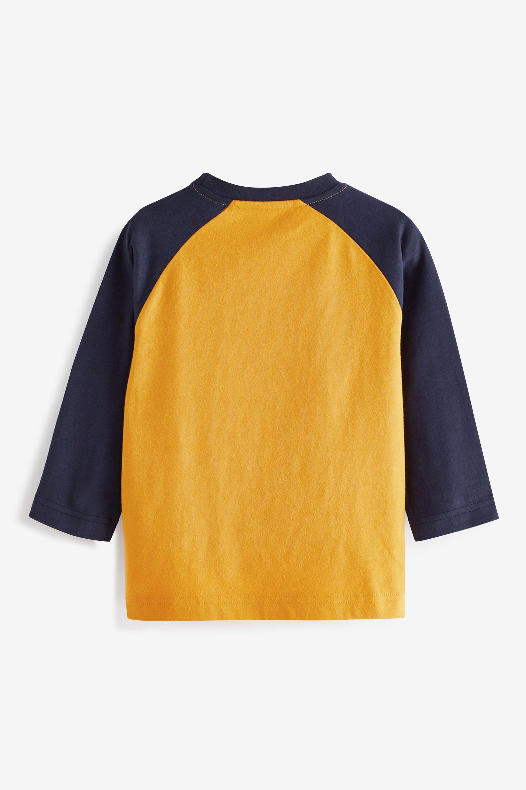 Yellow/Blue Badger Long Sleeve Appliqu T-Shirt (3mths-7yr