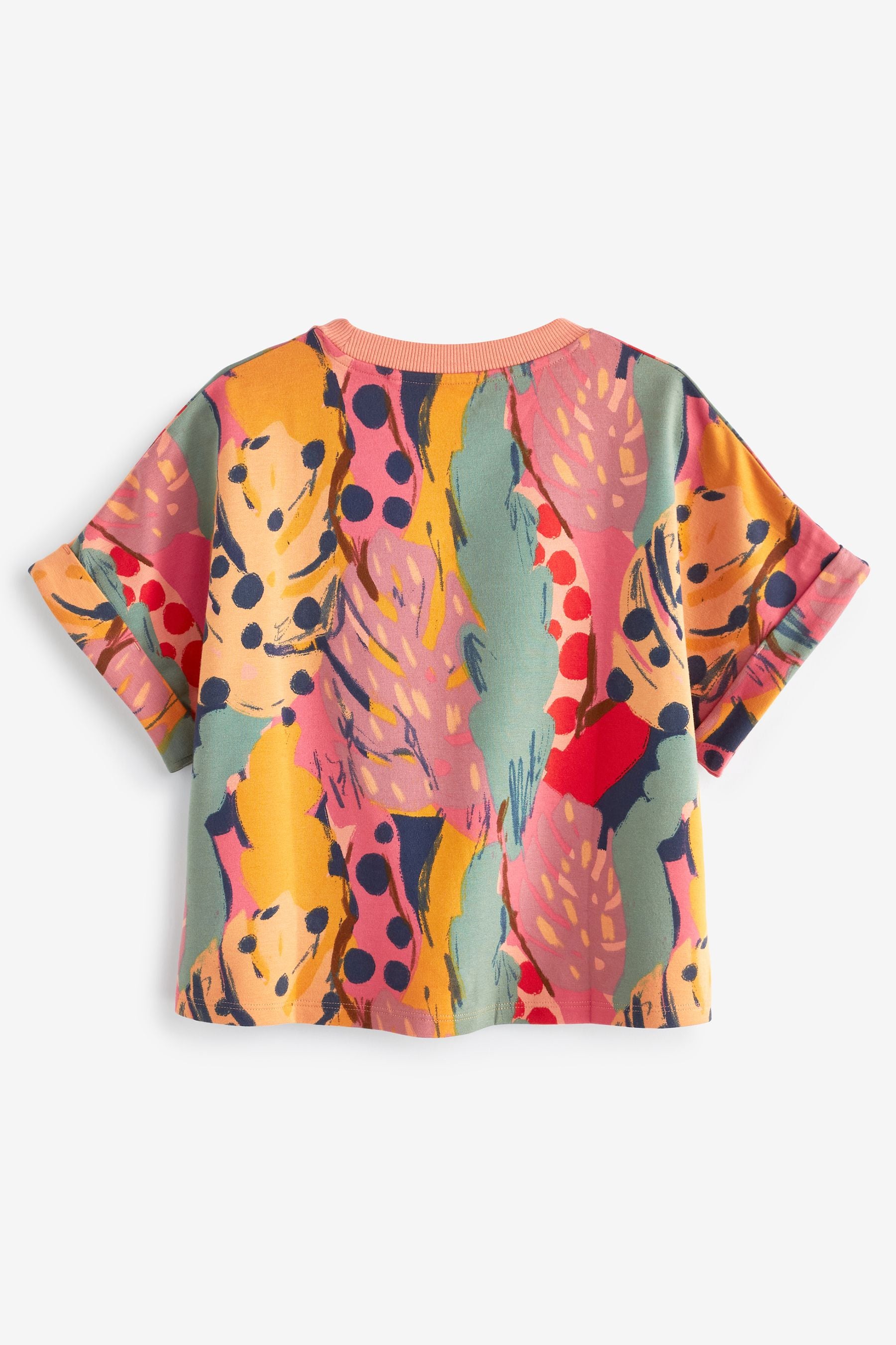 Pink/Orange Palm Print Short Sleeve T-Shirt And Shorts Co-ord Set (3-16yrs)