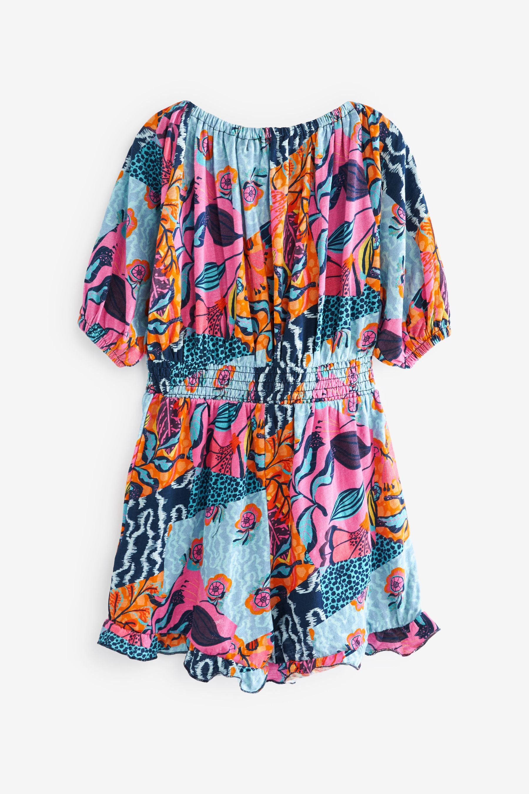 Multi Mix Print Shirred Playsuit (3-16yrs)