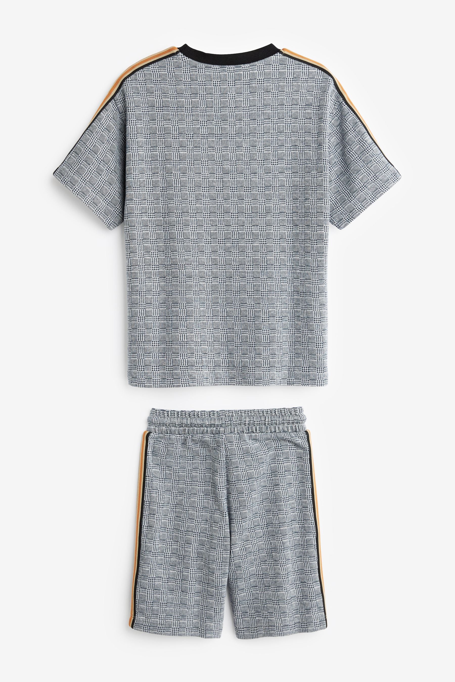 Grey Check T-Shirt And Short Set (3-16yrs)