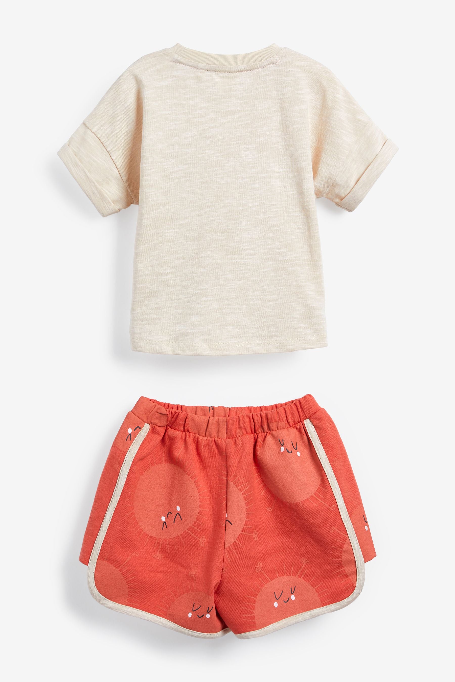 Red/Yellow Sunshine Graphic Short Sleeve T-Shirt And Shorts Co-ord Set (3mths-7yrs)