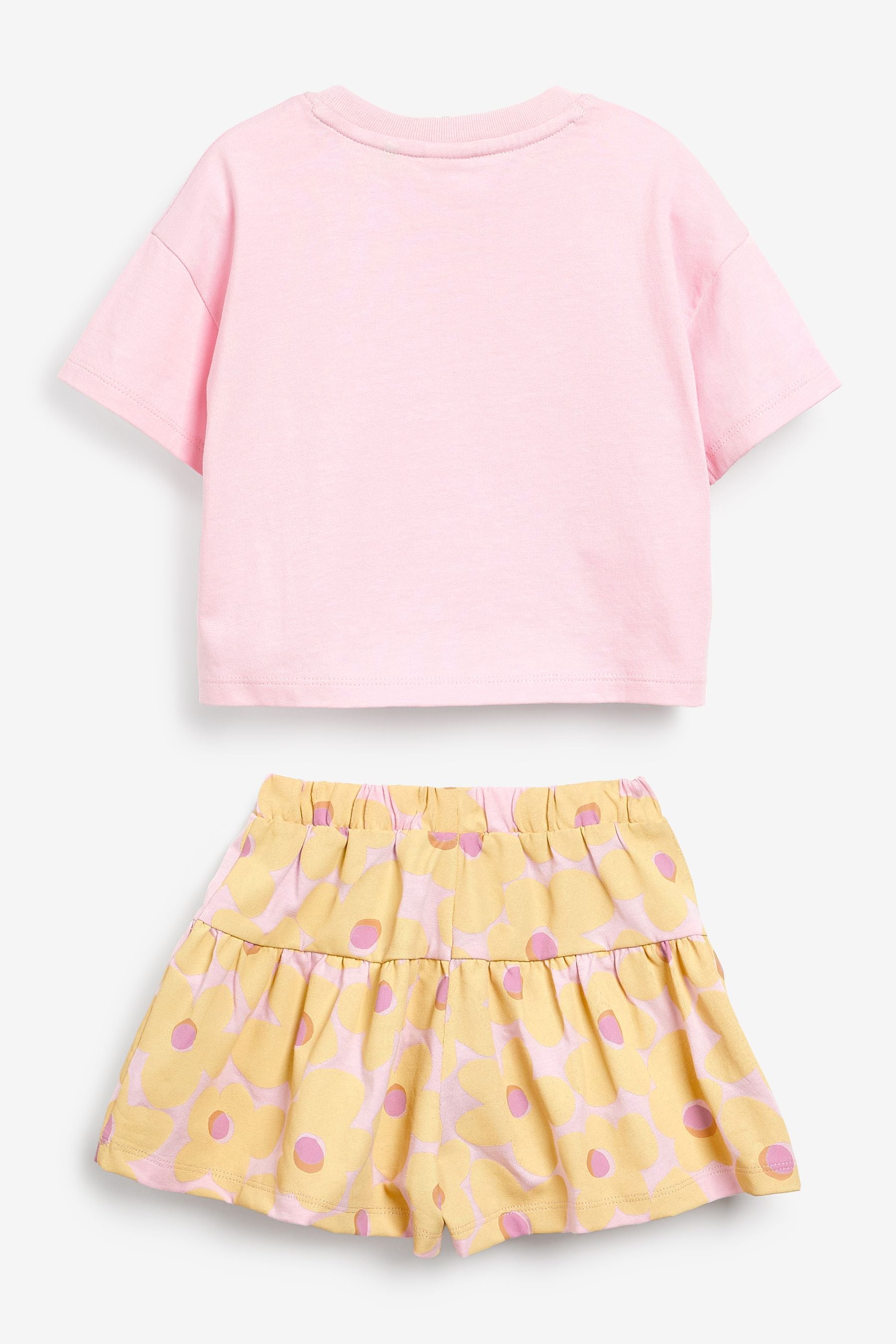 Lilac Purple/Yellow Floral T-Shirt And Shorts Co-ord Set (3mths-7yrs)