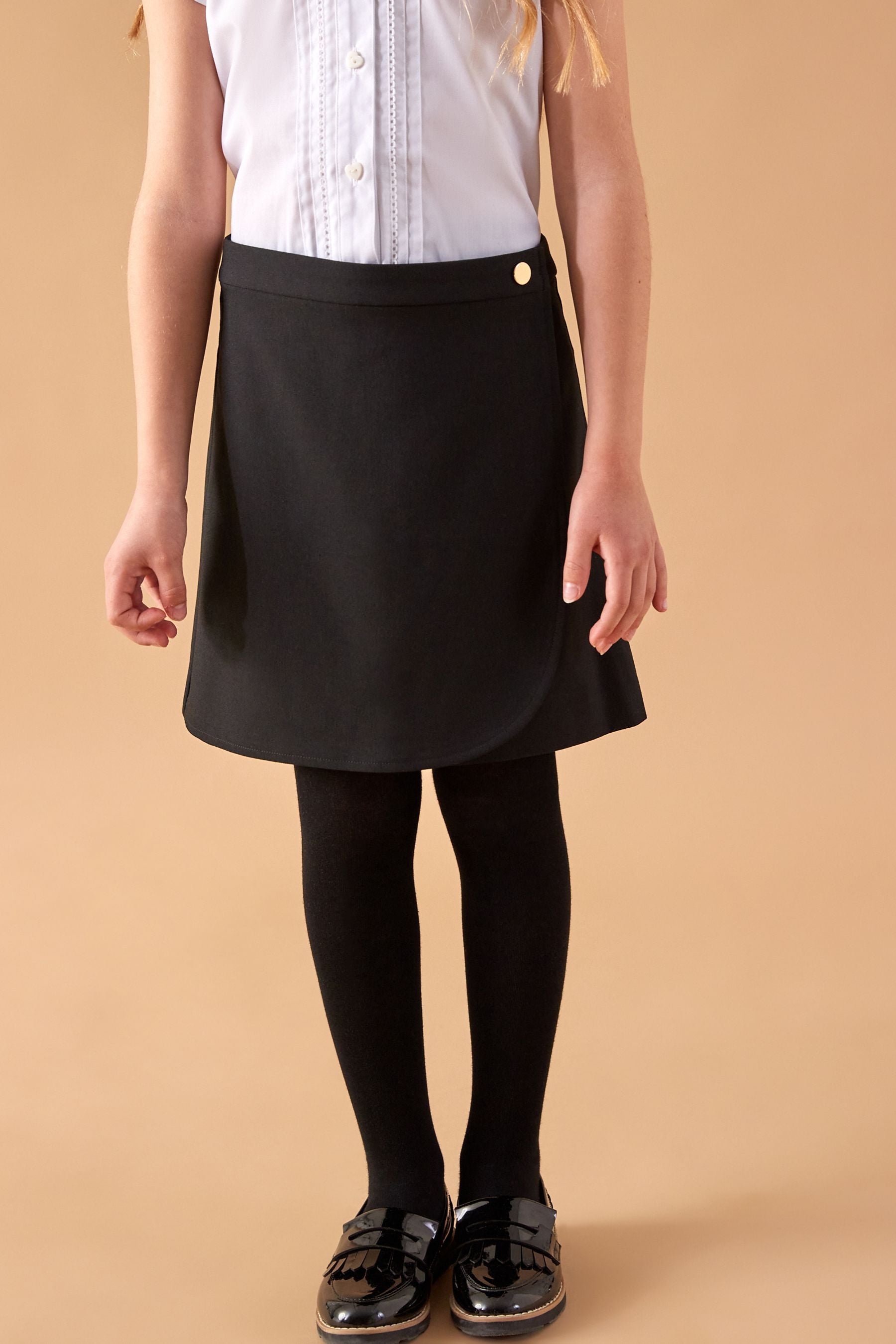 Black Petal Wrap Skirt (3-16yrs)