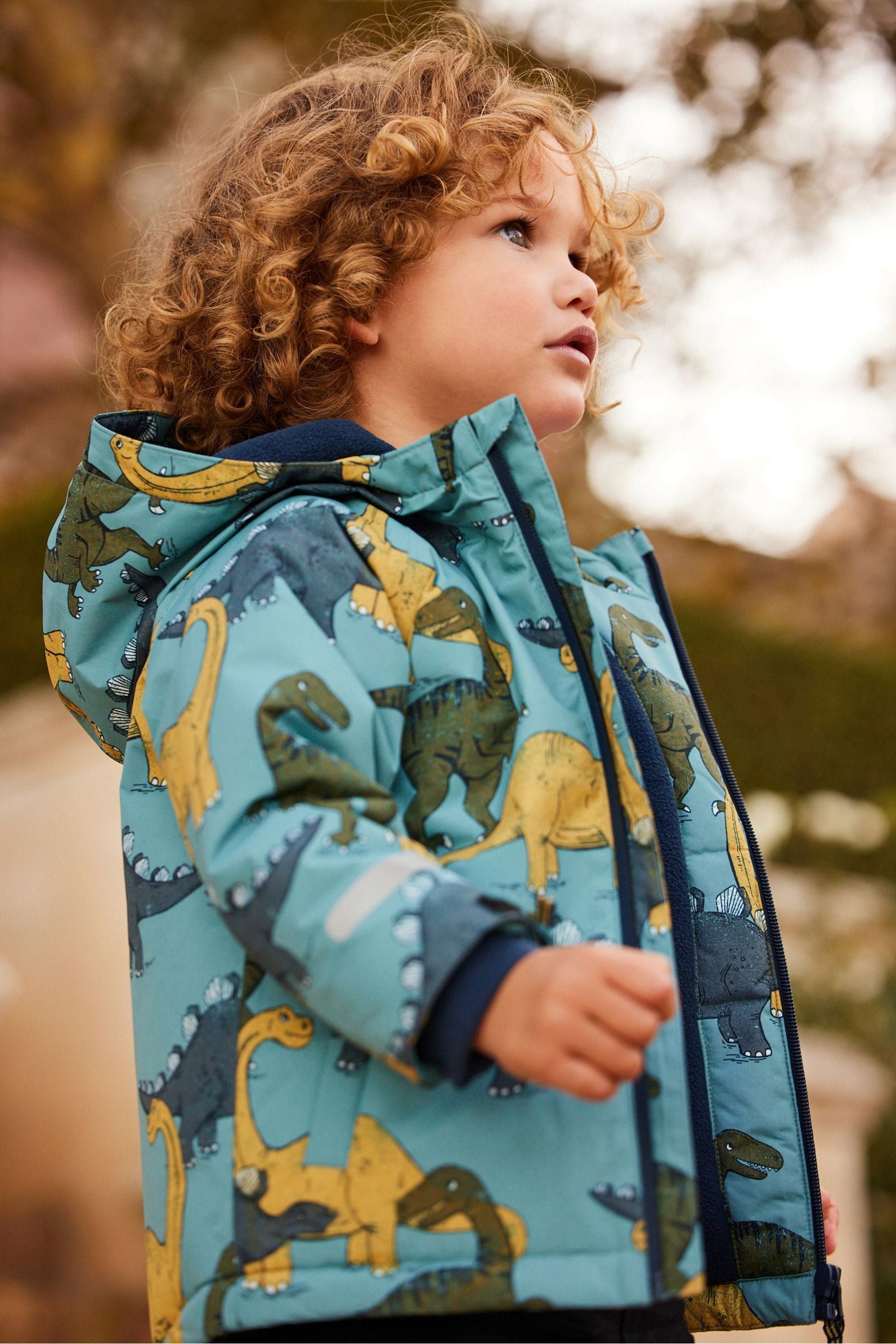 Light Blue Dinosaur Waterproof Jacket (3mths-7yrs)