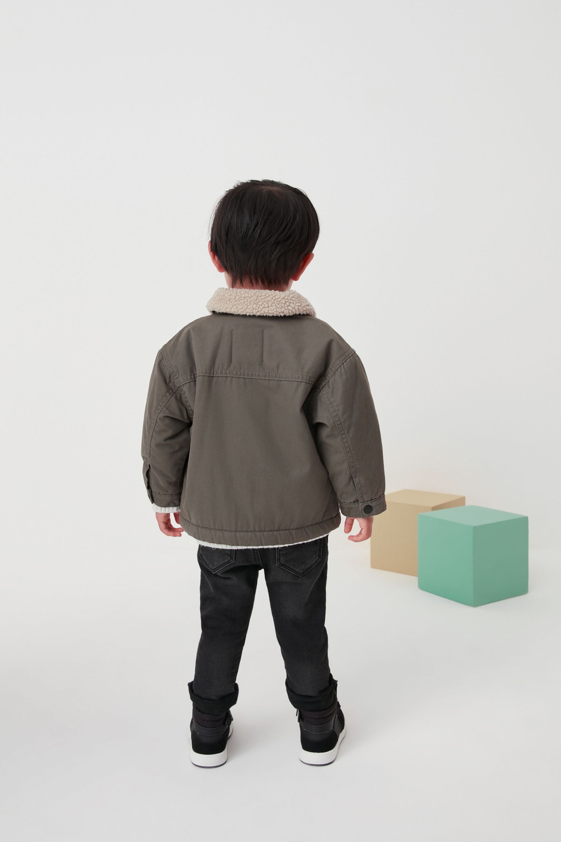 Khaki Green Smart Borg Collar Jacket (3mths-7yrs)