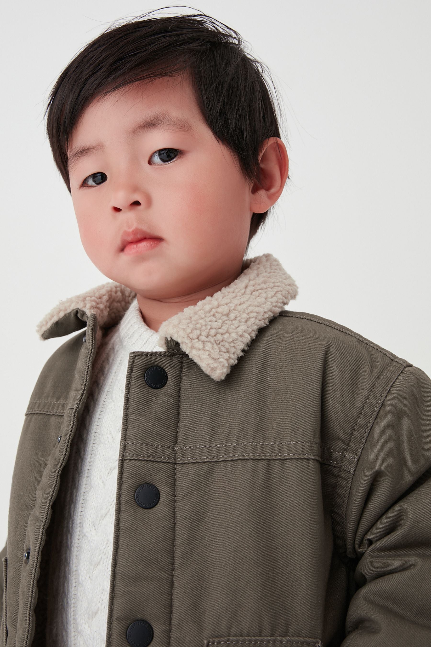 Khaki Green Smart Borg Collar Jacket (3mths-7yrs)