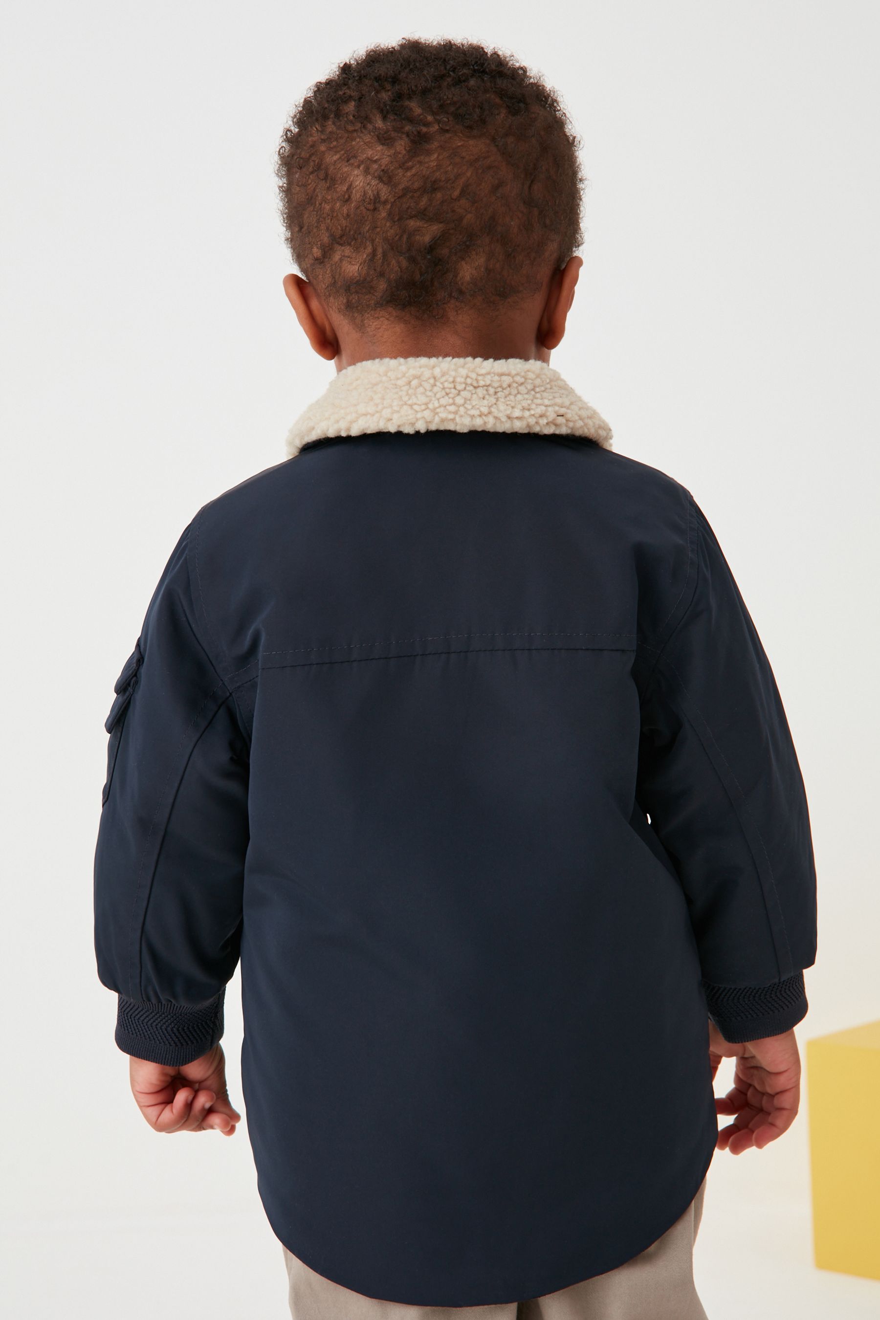 Navy Blue Smart Borg Collar Jacket (3mths-7yrs)