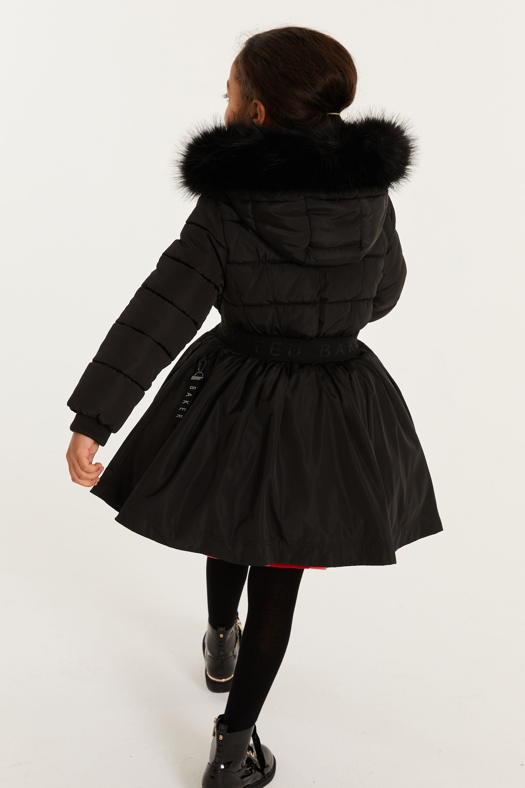 Black Baker by Ted Baker Black Skirt Parka Coat