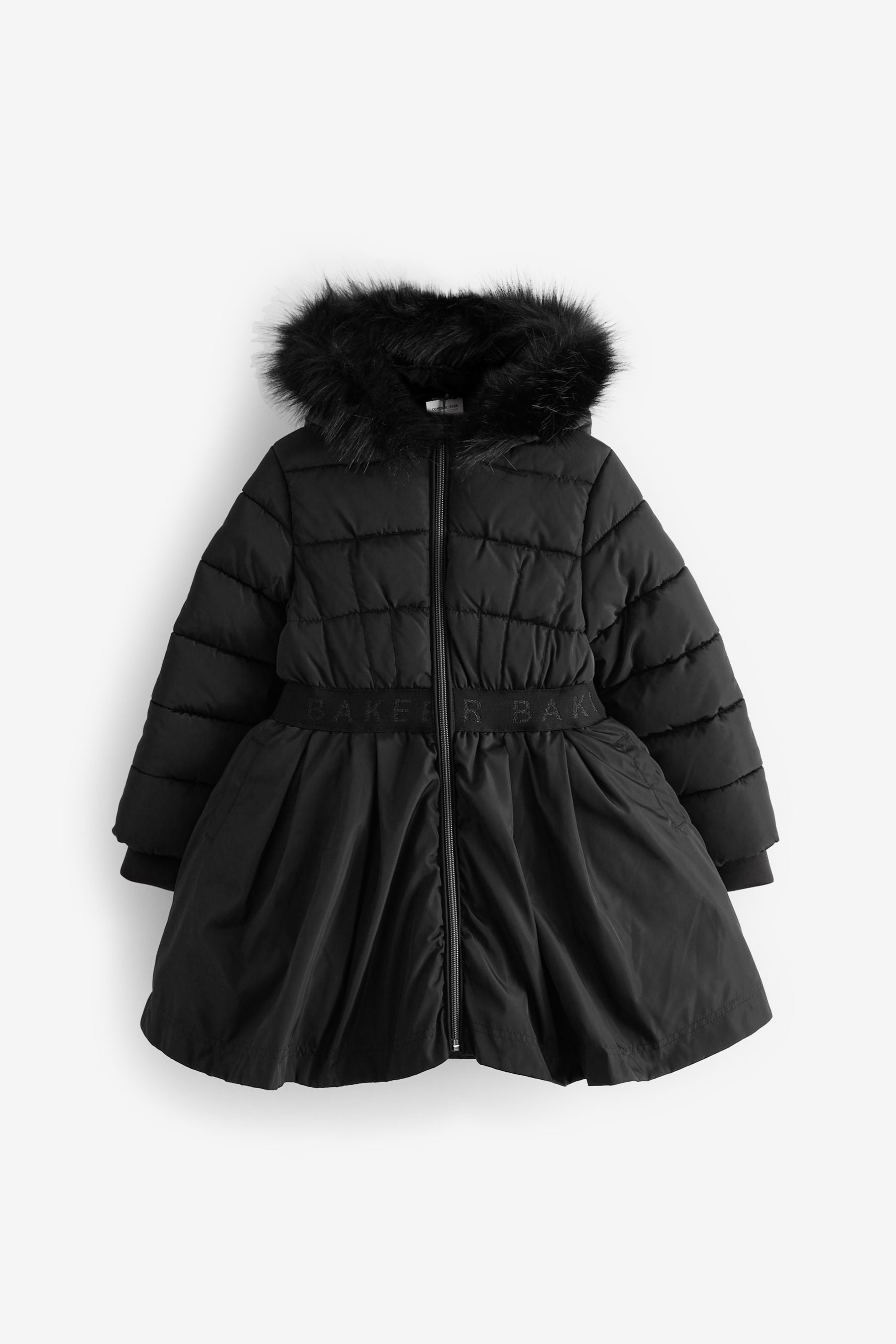 Black Baker by Ted Baker Black Skirt Parka Coat