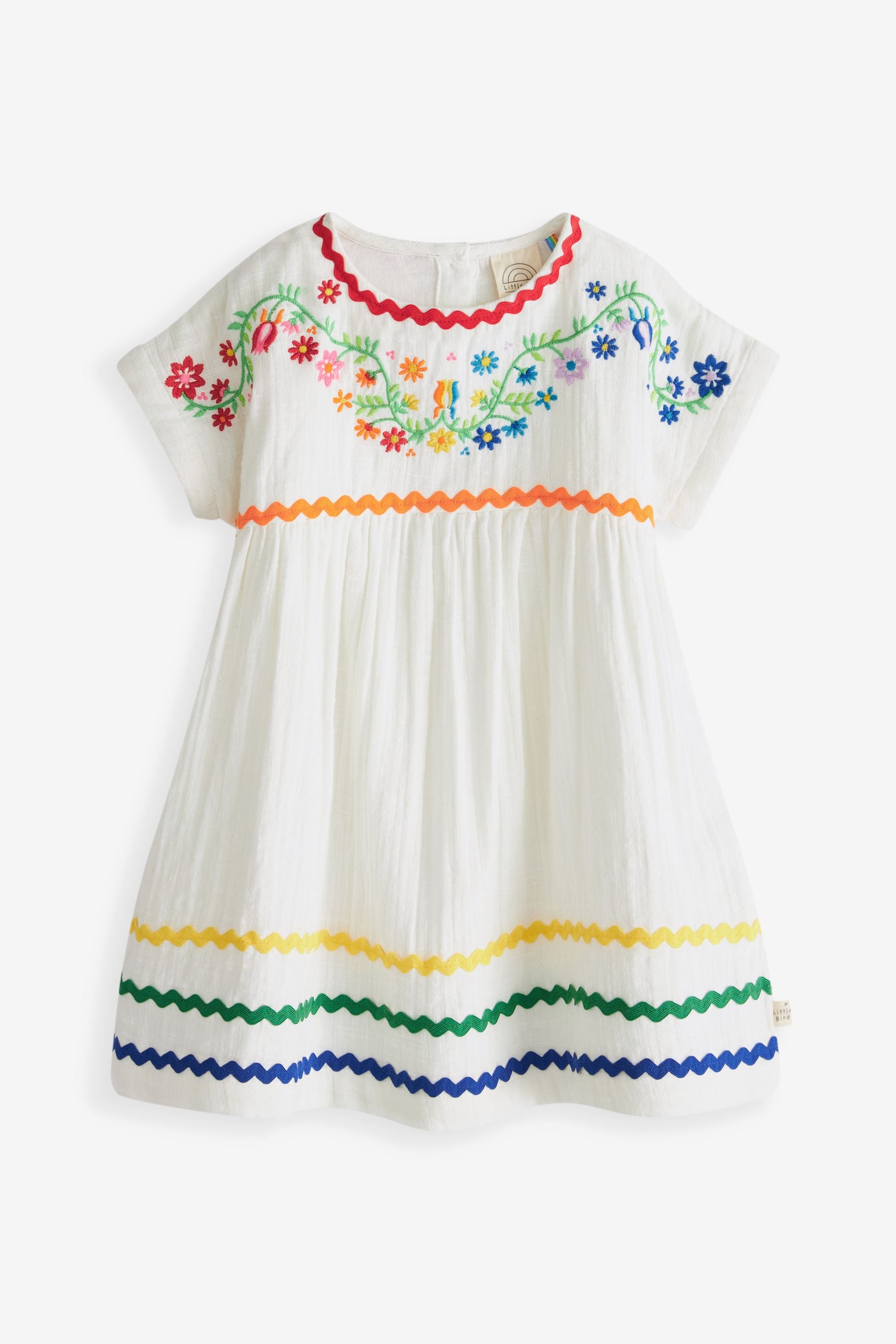 Jools Oliver Little Bird Ecru Floral Embroidered Dress