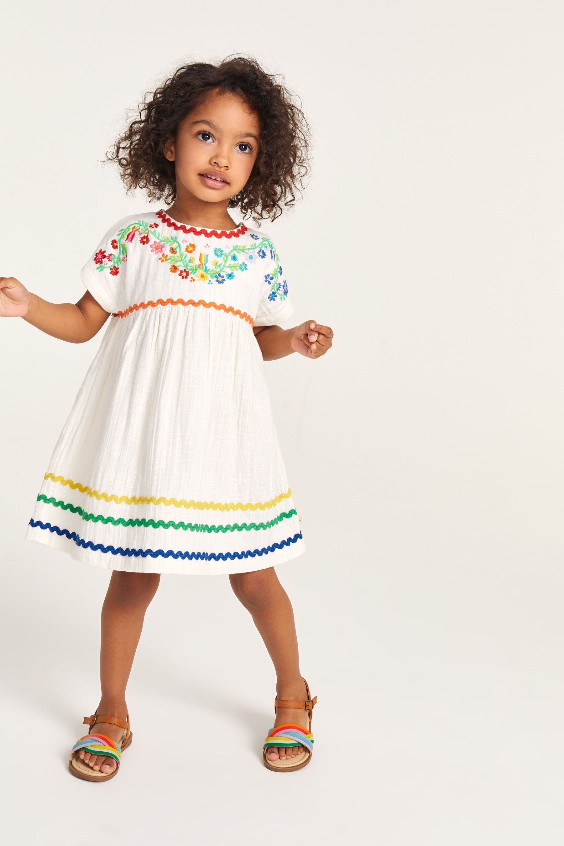 Jools Oliver Little Bird Ecru Floral Embroidered Dress