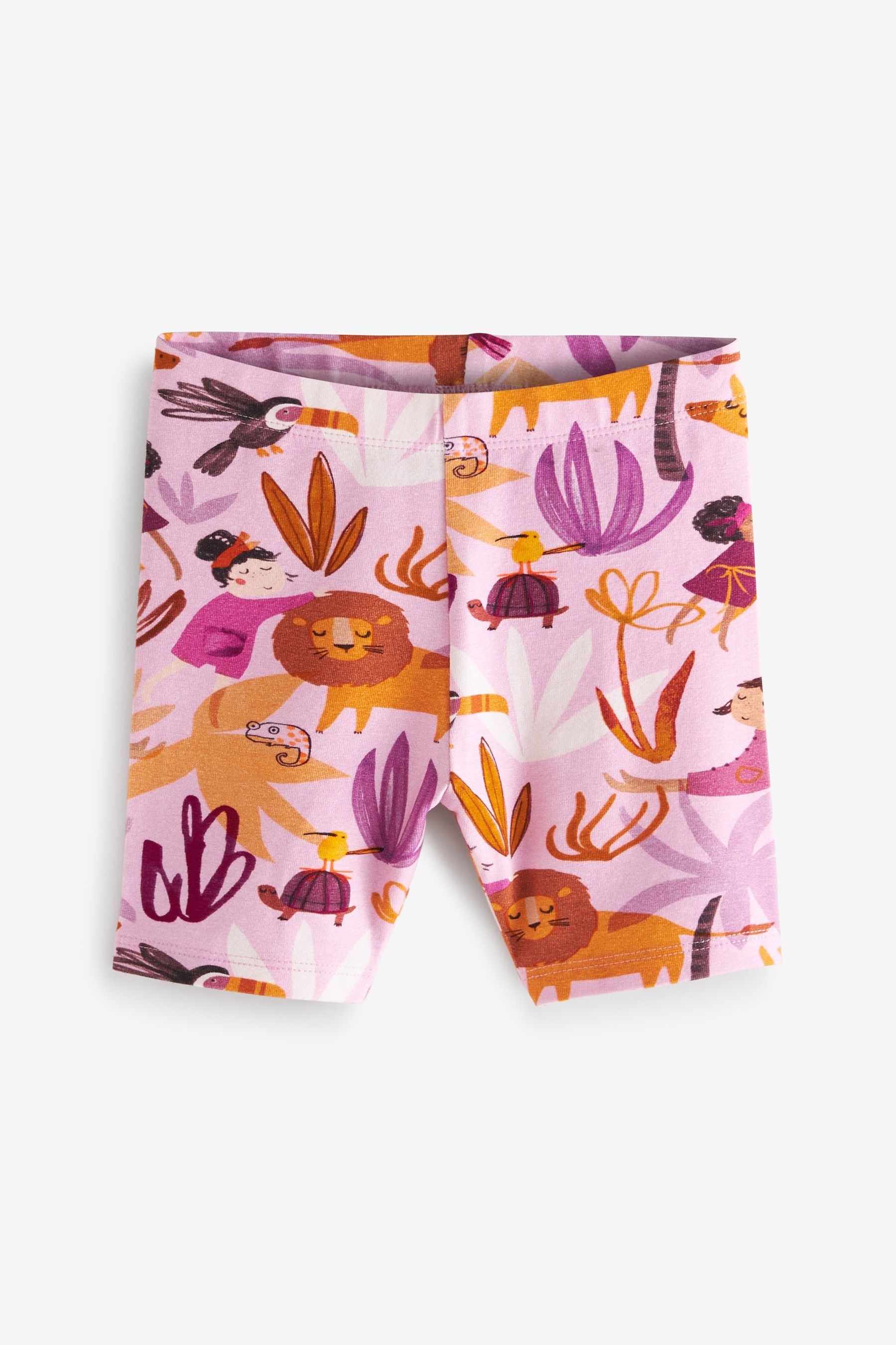 Purple Safari 5 Pack Cotton Cycling Shorts (3mths-7yrs)