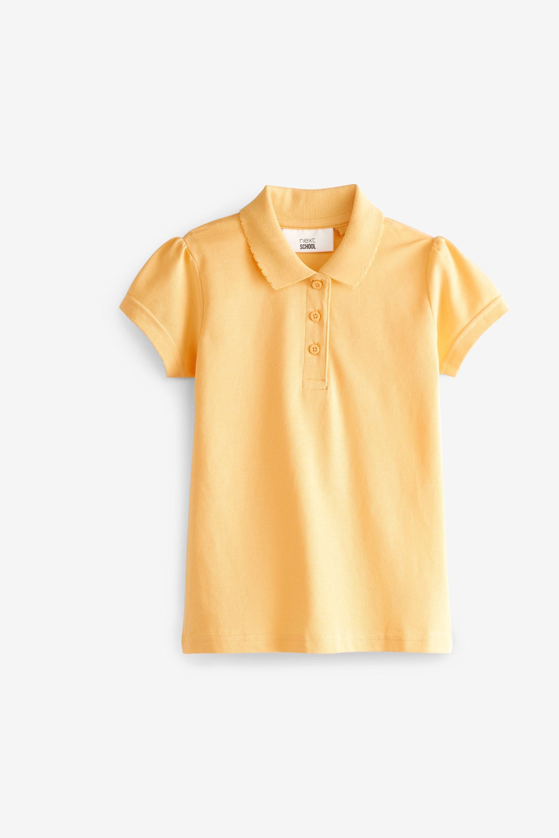 Yellow Cotton Short Sleeve Polo Shirts 2 Pack (3-16yrs)