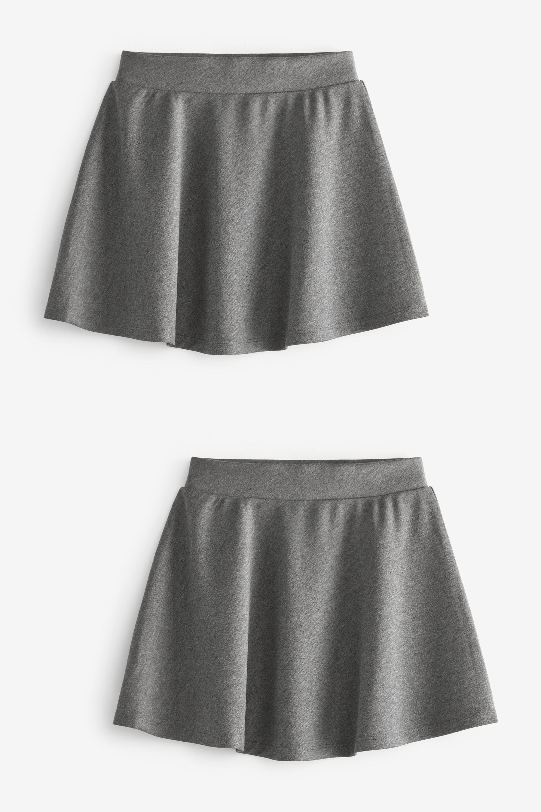 Grey 2 Pack Jersey Stretch Pull-On Waist School Skater Skirts (3-17yrs)