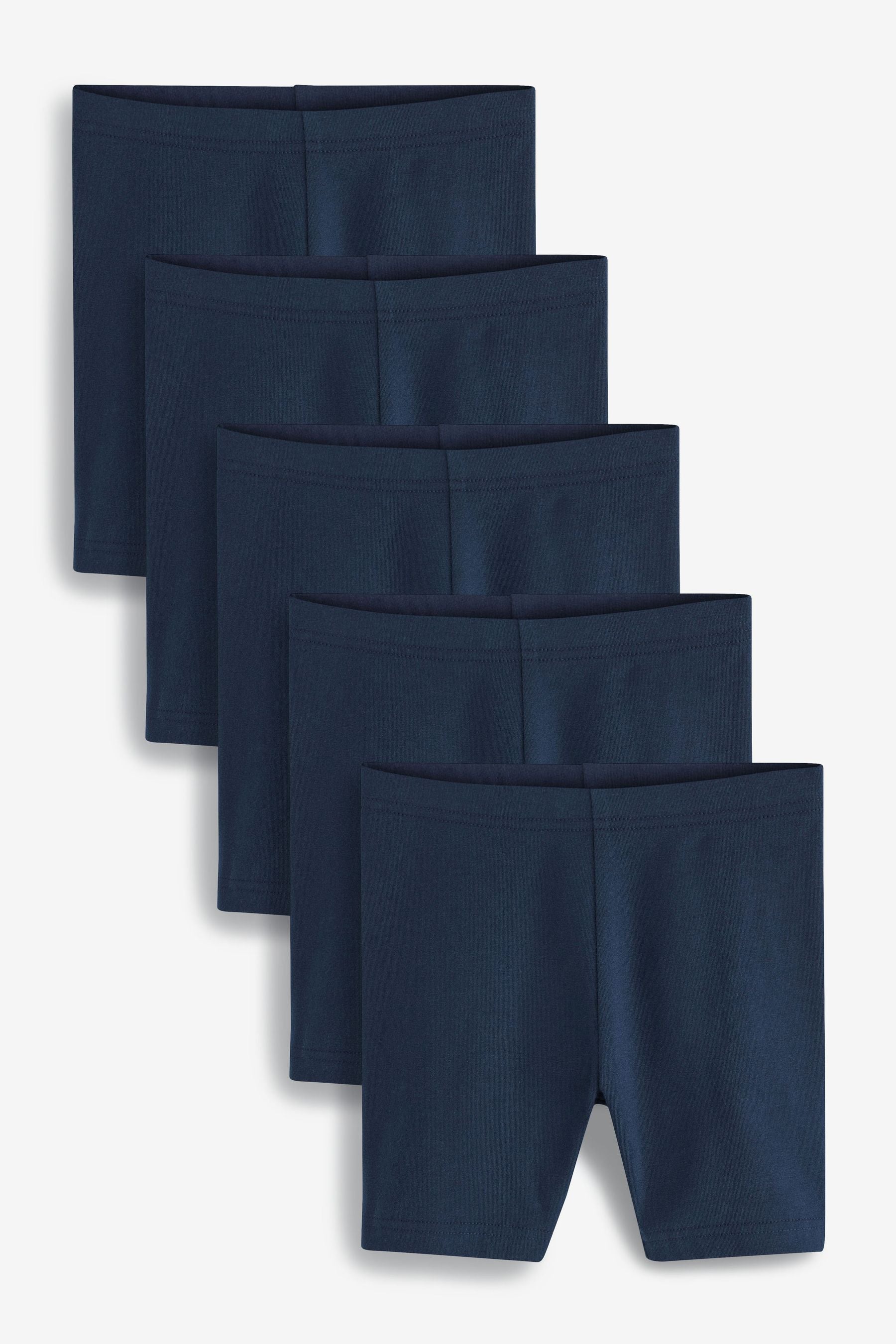 Navy Blue 5 Pack Cotton Rich Stretch Cycle Shorts (3-16yrs)