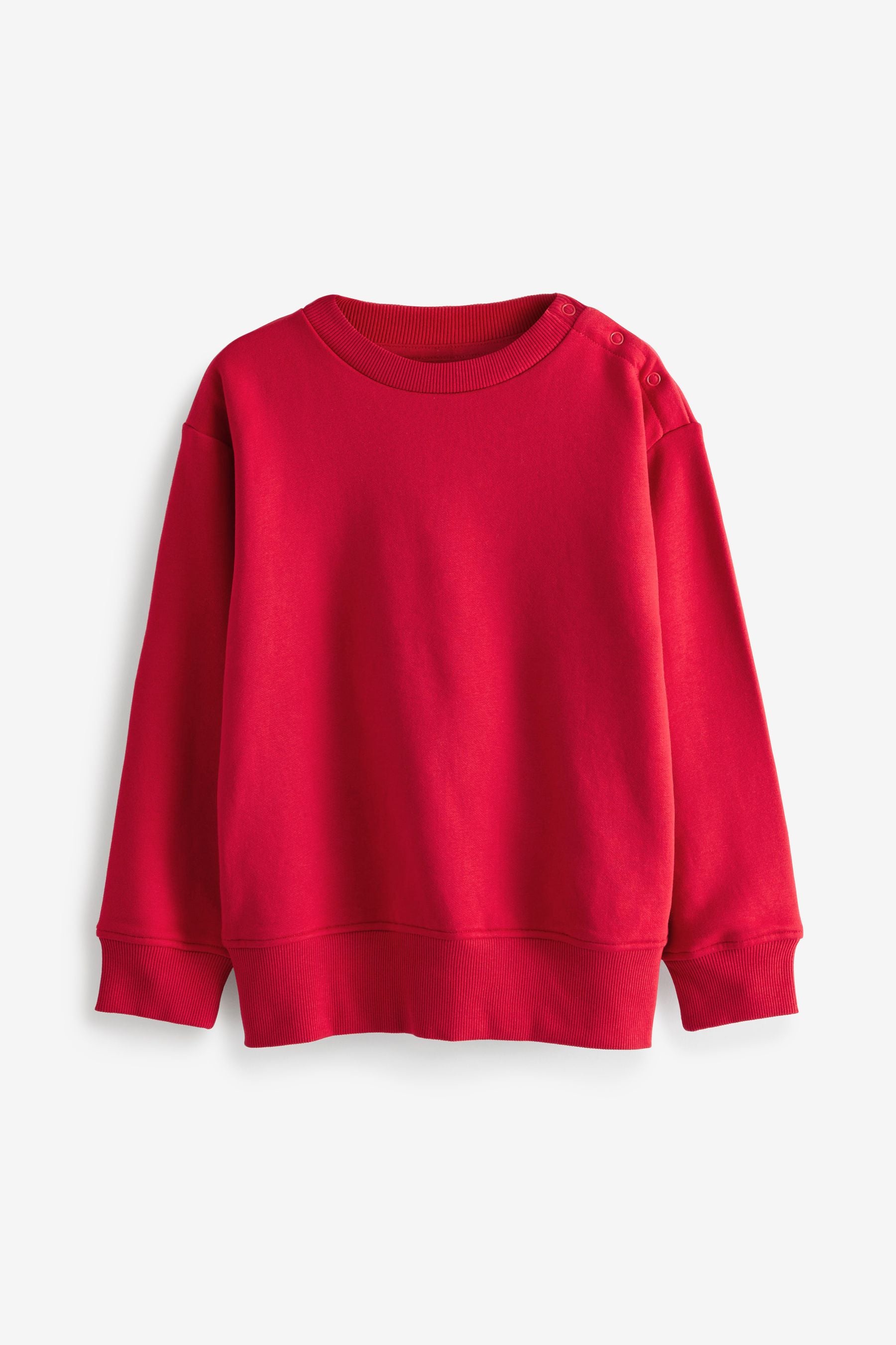 Red Dressing Made Easy Cotton Rich Poppered Shoulder Sweatshirt (3-16yrs)