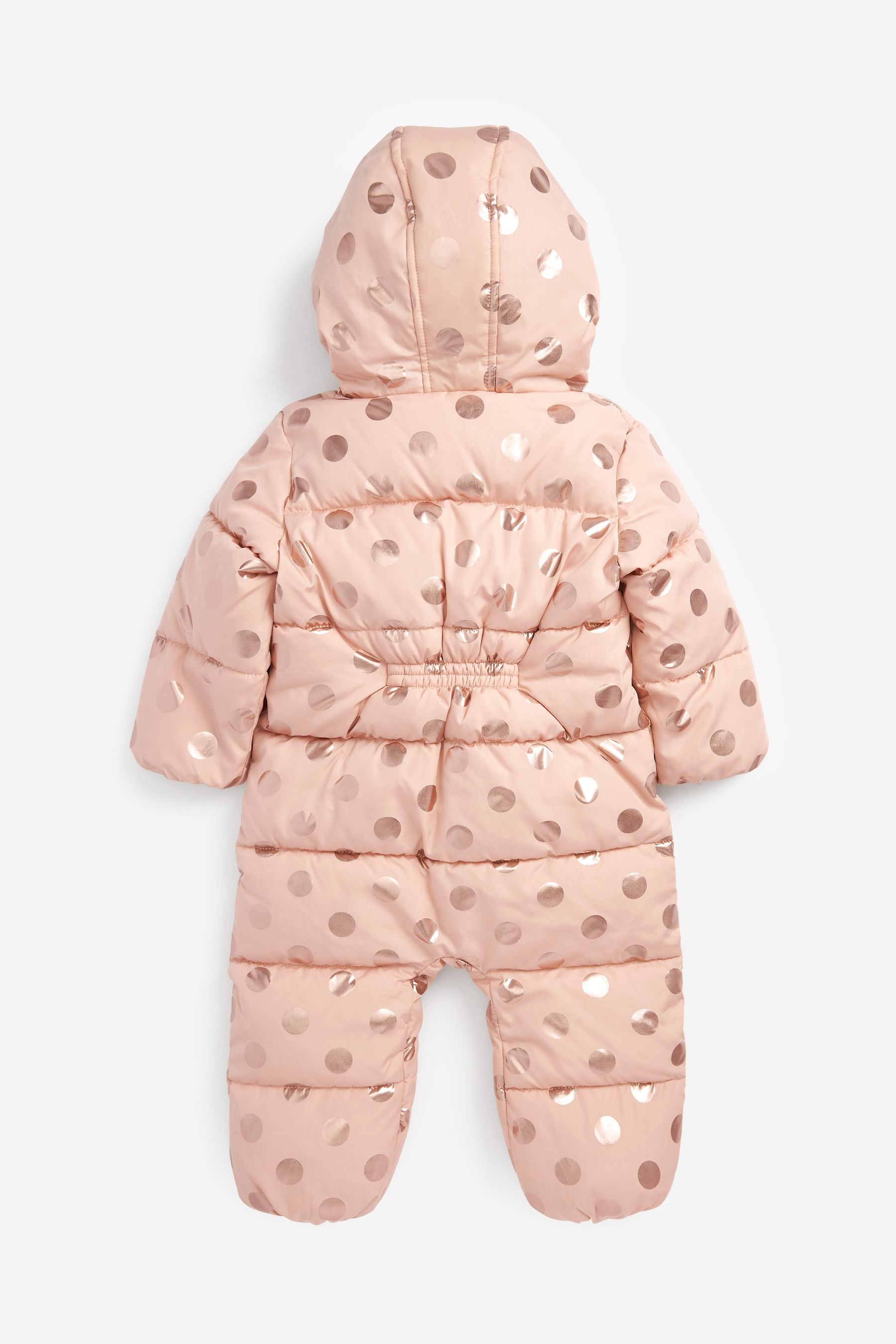 Pink Spot Shower Resistant Metallic Snowsuit (3mths-7yrs)