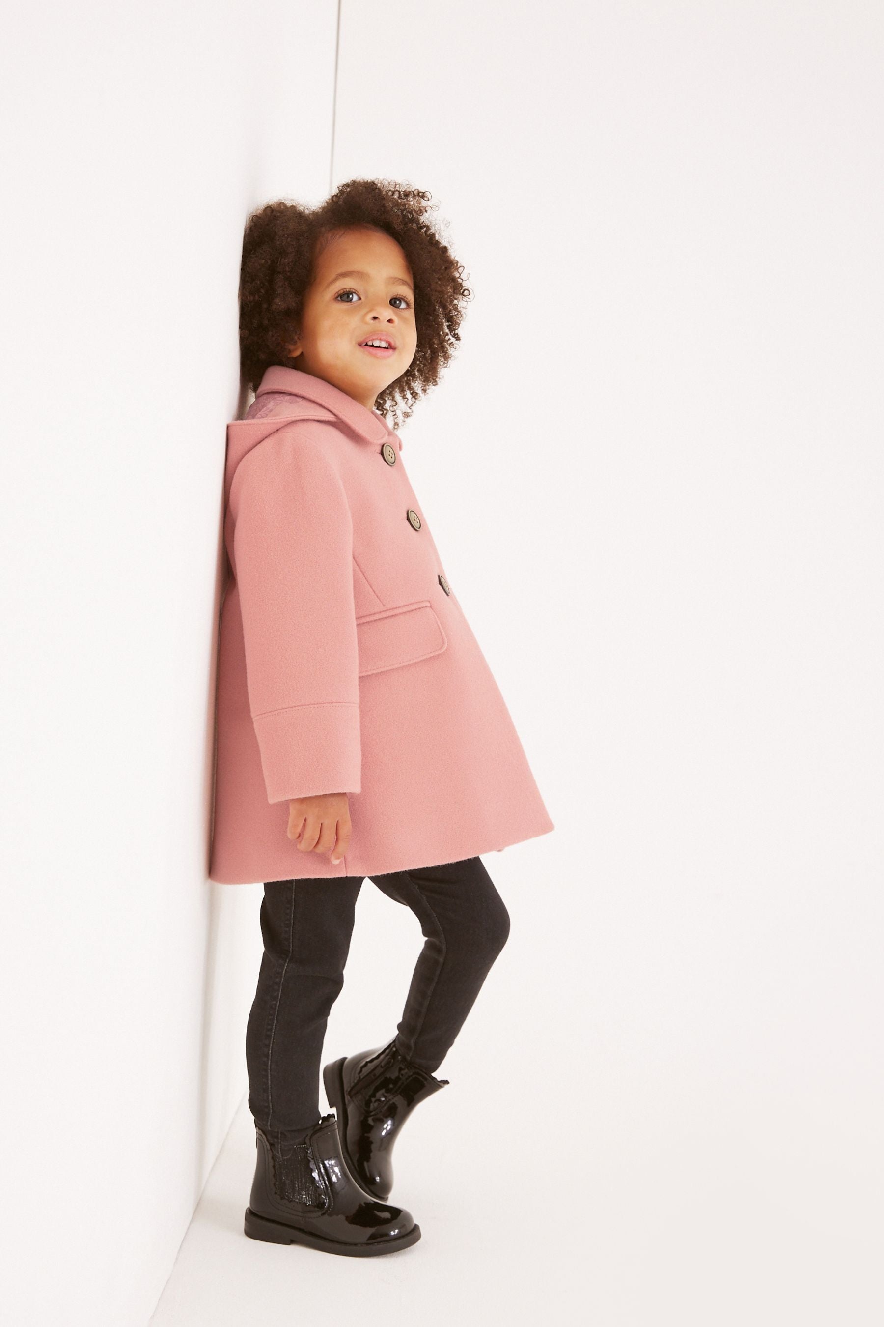 Pink Hooded Coat With Wool (3mths-7yrs)