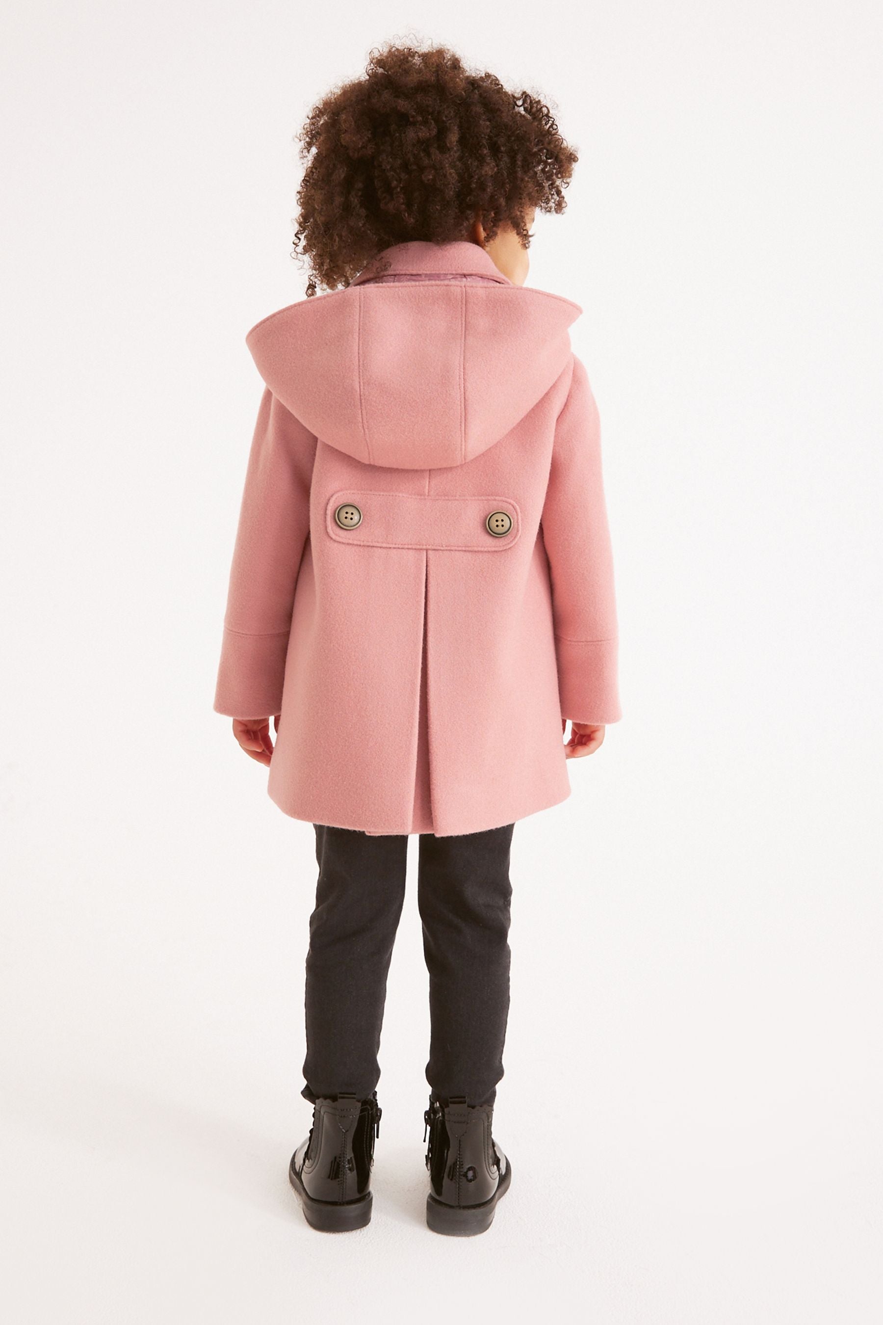 Pink Hooded Coat With Wool (3mths-7yrs)