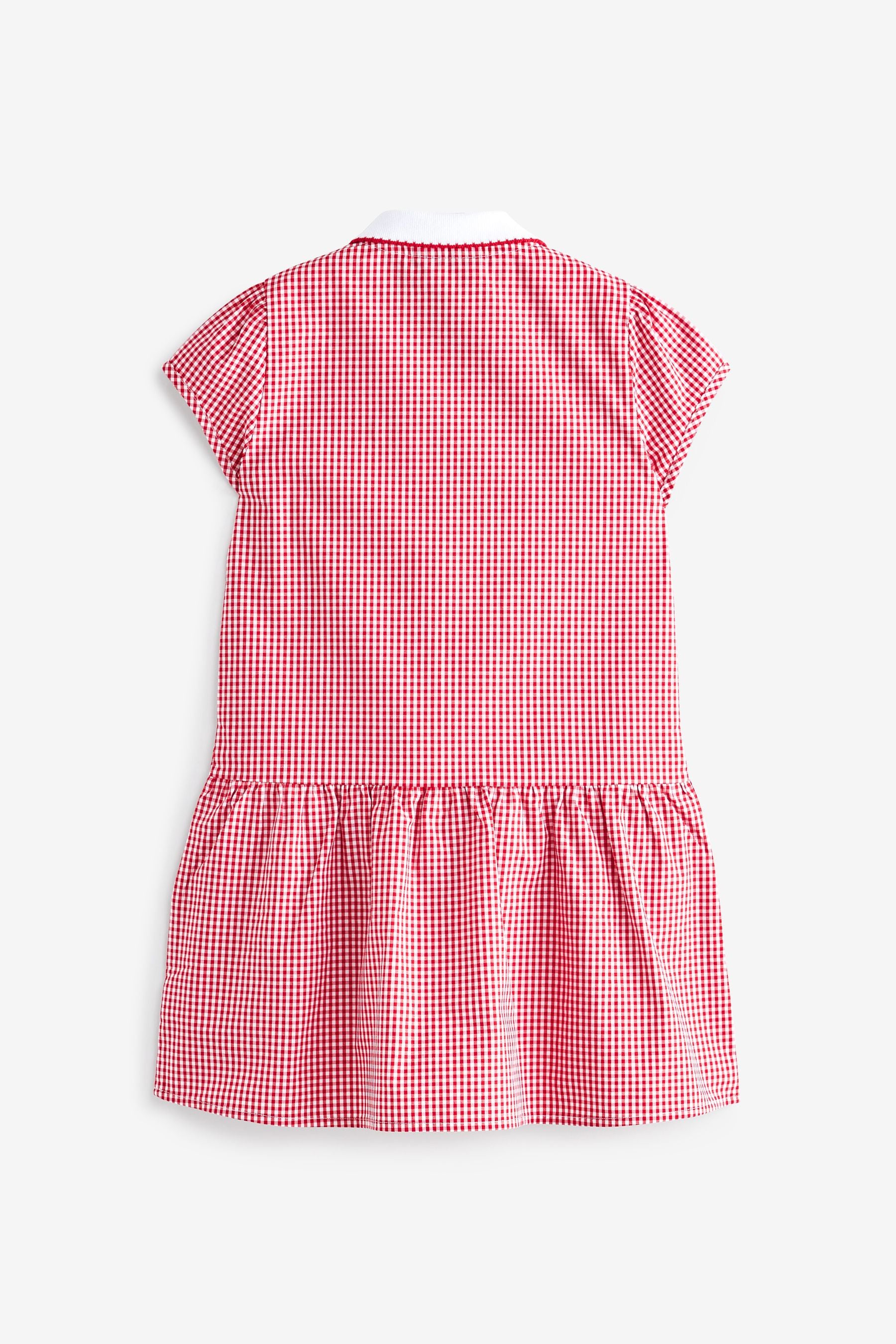 Red Cotton Rich School Gingham Zip Dress (3-14yrs)