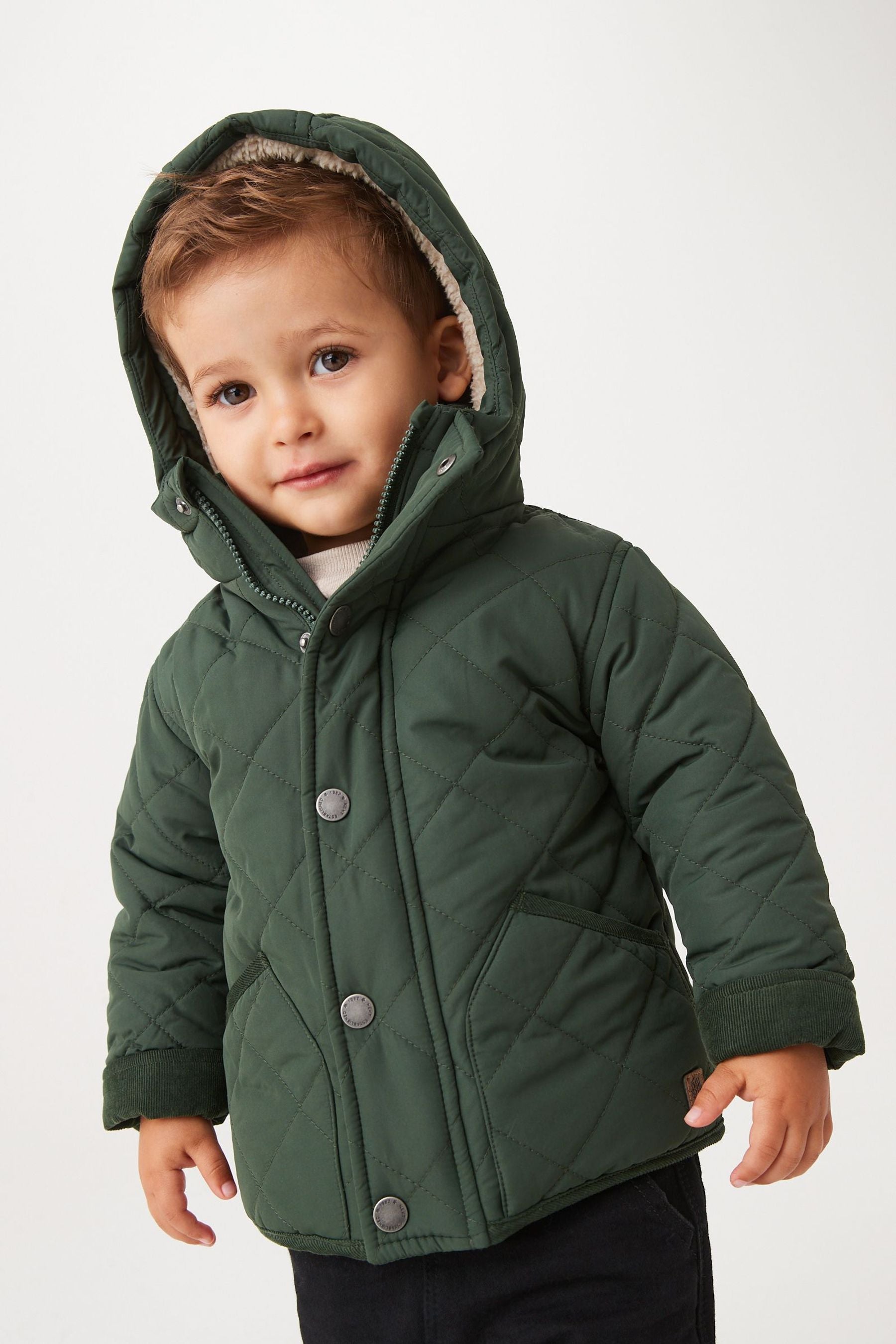 Khaki Green Quilted Jacket (3mths-7yrs)