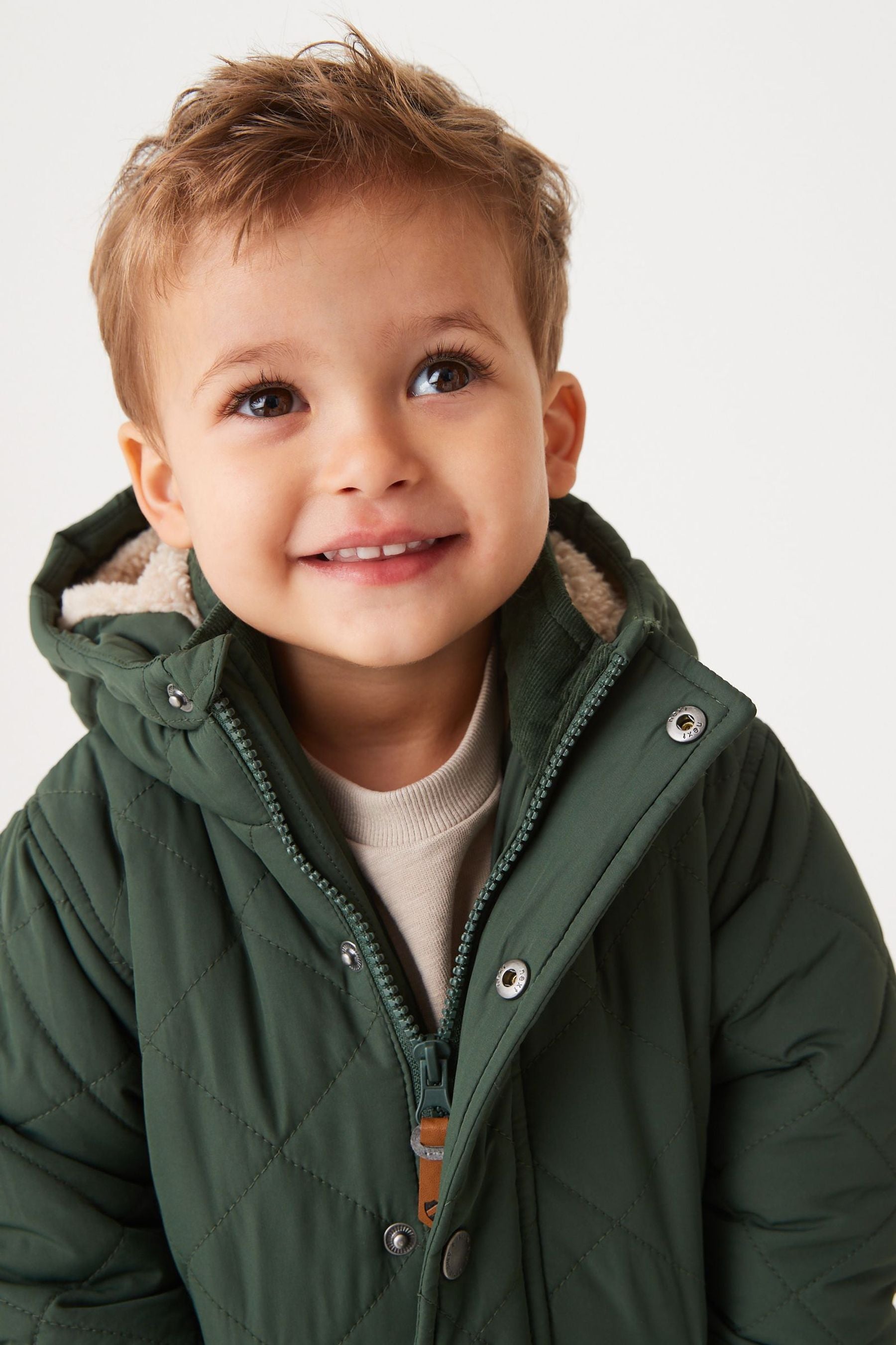 Khaki Green Quilted Jacket (3mths-7yrs)