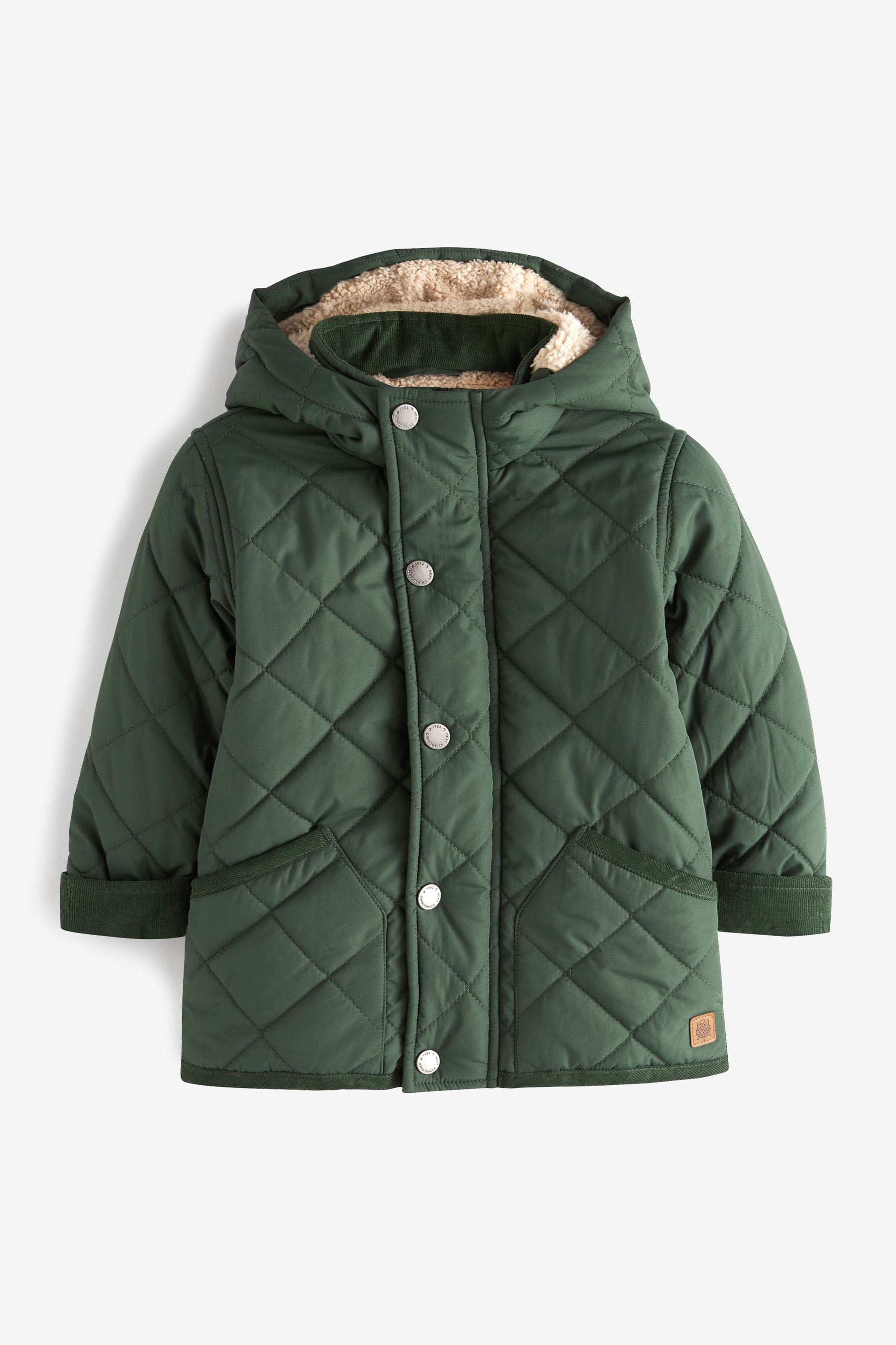 Khaki Green Quilted Jacket (3mths-7yrs)