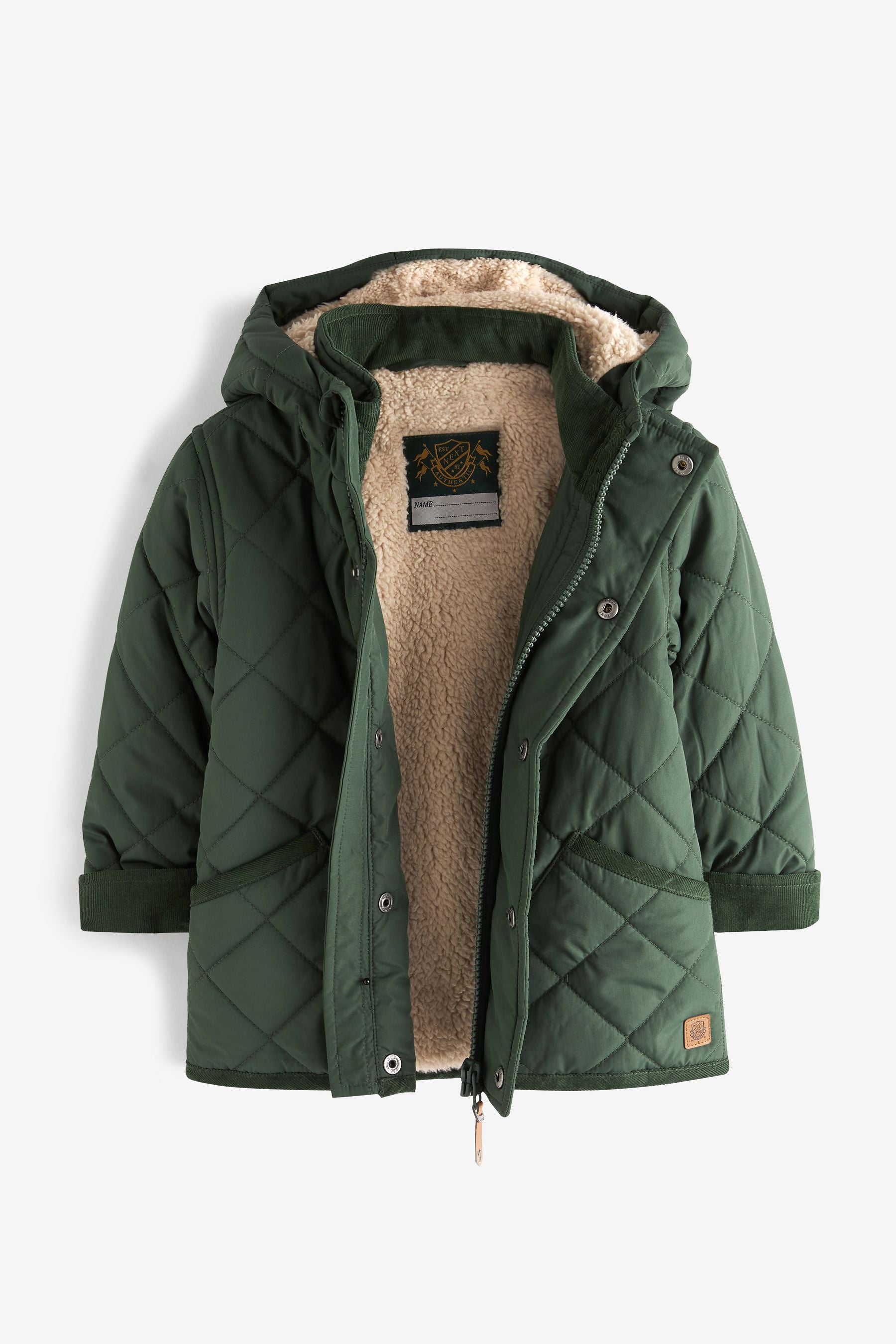 Khaki Green Quilted Jacket (3mths-7yrs)