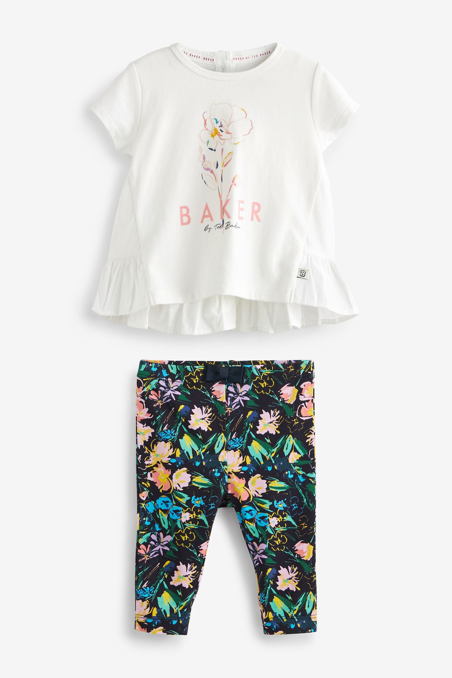 White Baker by Ted Baker T-Shirt And Floral Leggings Set